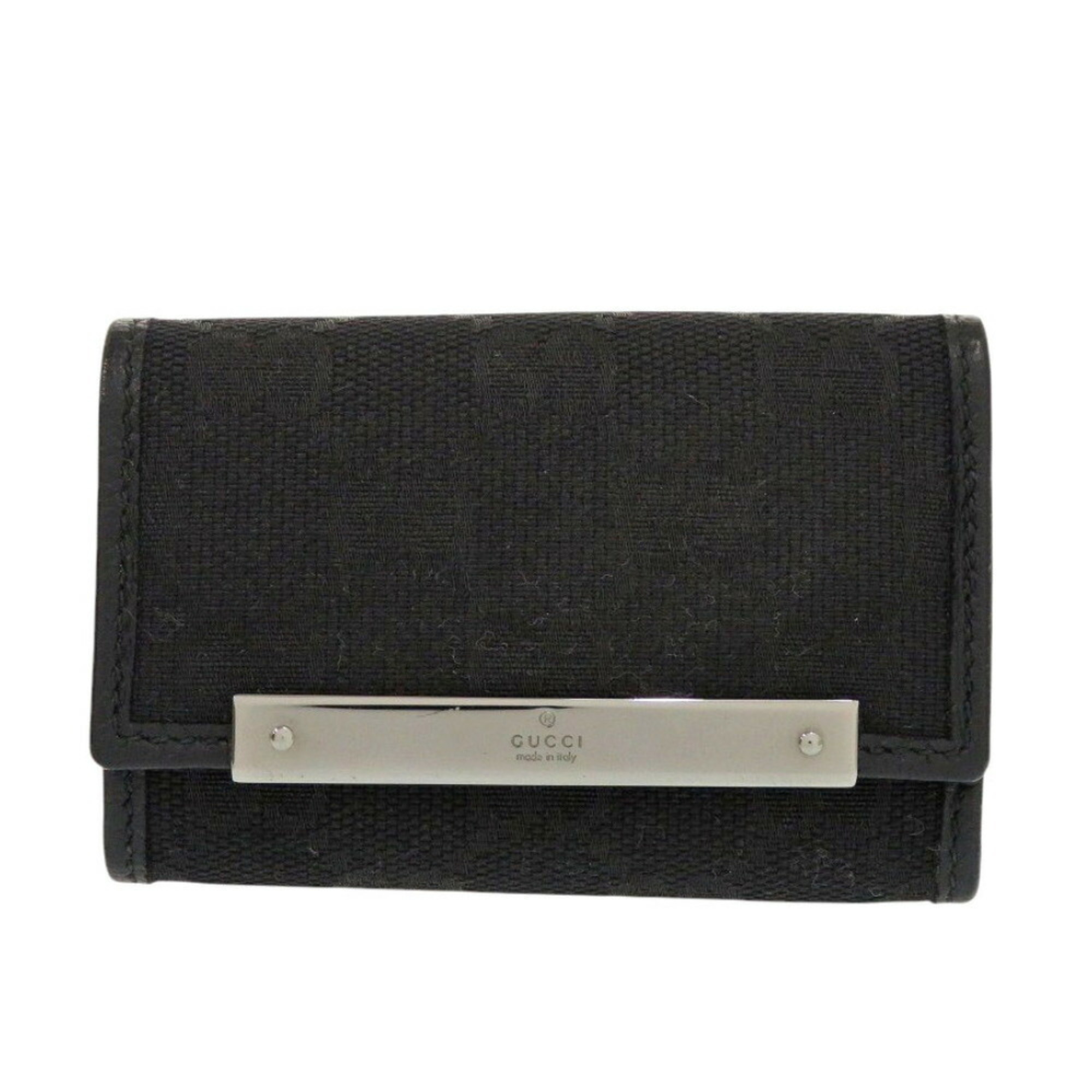 Like new Gucci 127048 6-ring key case in GG canvas and black leather (0601GUCCI)
