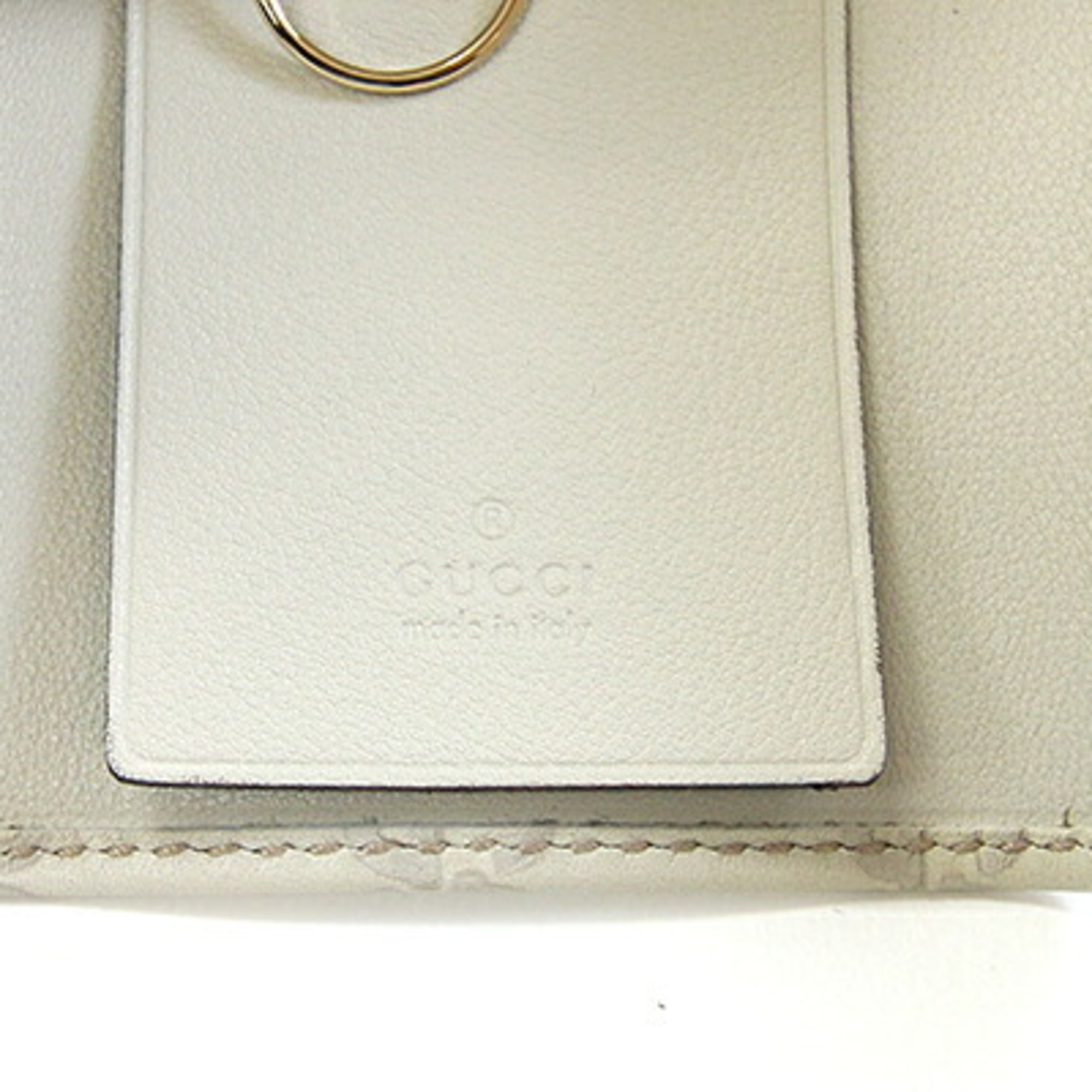 Gucci 6-Key Case, Guccissima, 138093, White Gray Leather, Key Holder, Women's/Men's, GUCCI