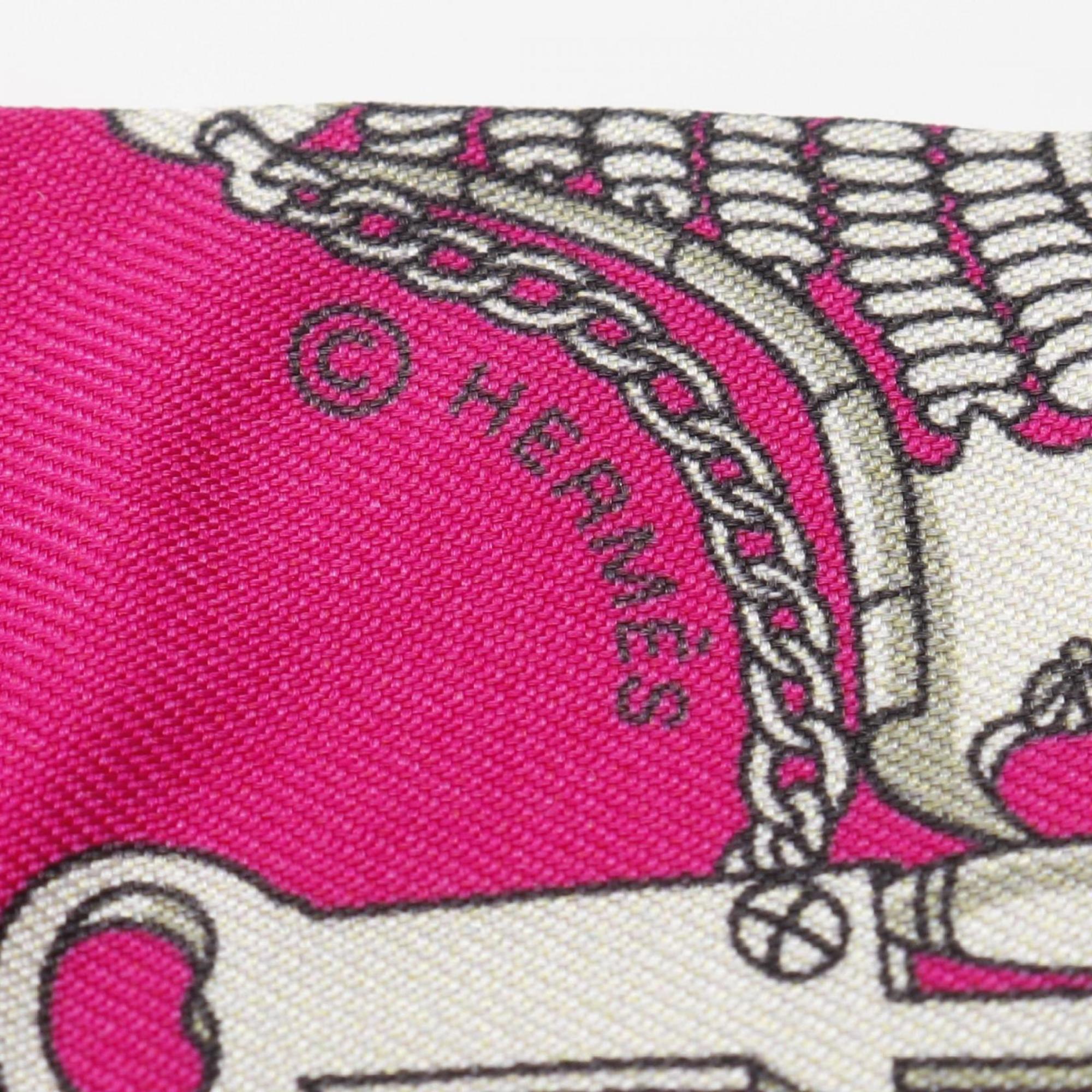 Hermes Hermès MORS et Gourmettes REMIX Twilly Silk Scarf for Women in Multicolored Pink