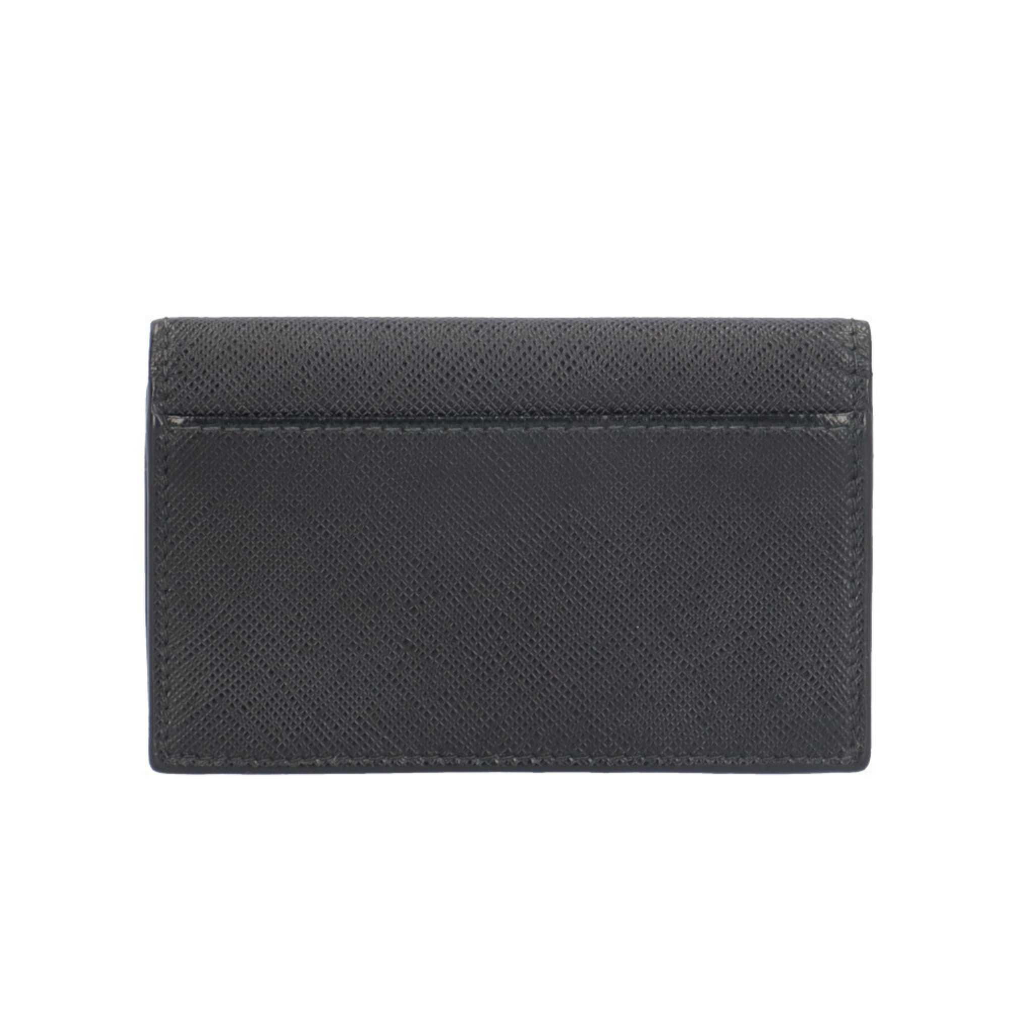 Pre-owned Prada Saffiano Leather Card Case, 2MC122, Men's