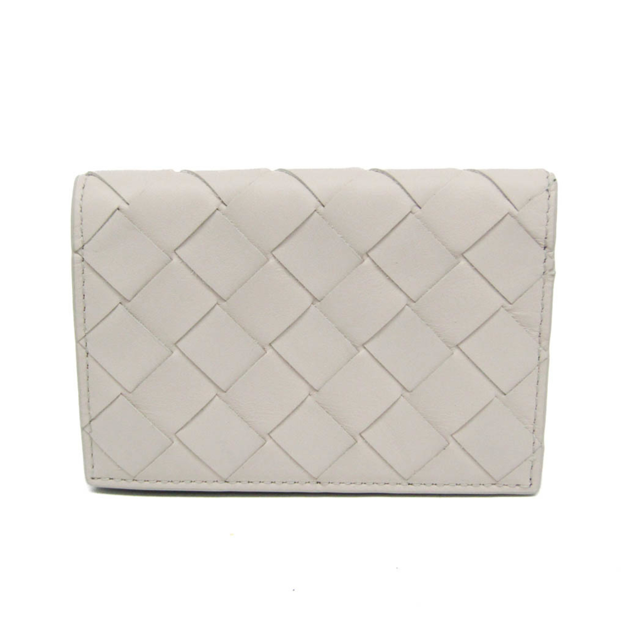 Bottega Veneta Intrecciato Leather Card Case Black,Off-white