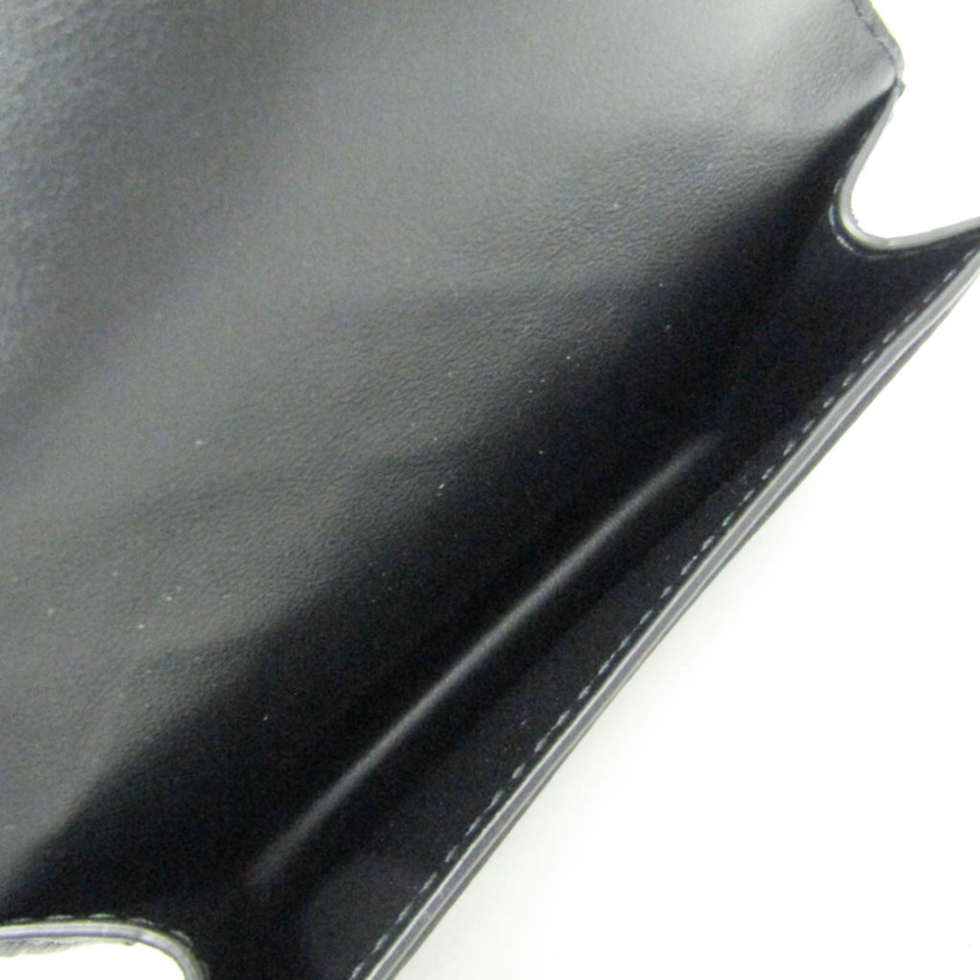 Bottega Veneta Intrecciato Leather Card Case Black,Off-white