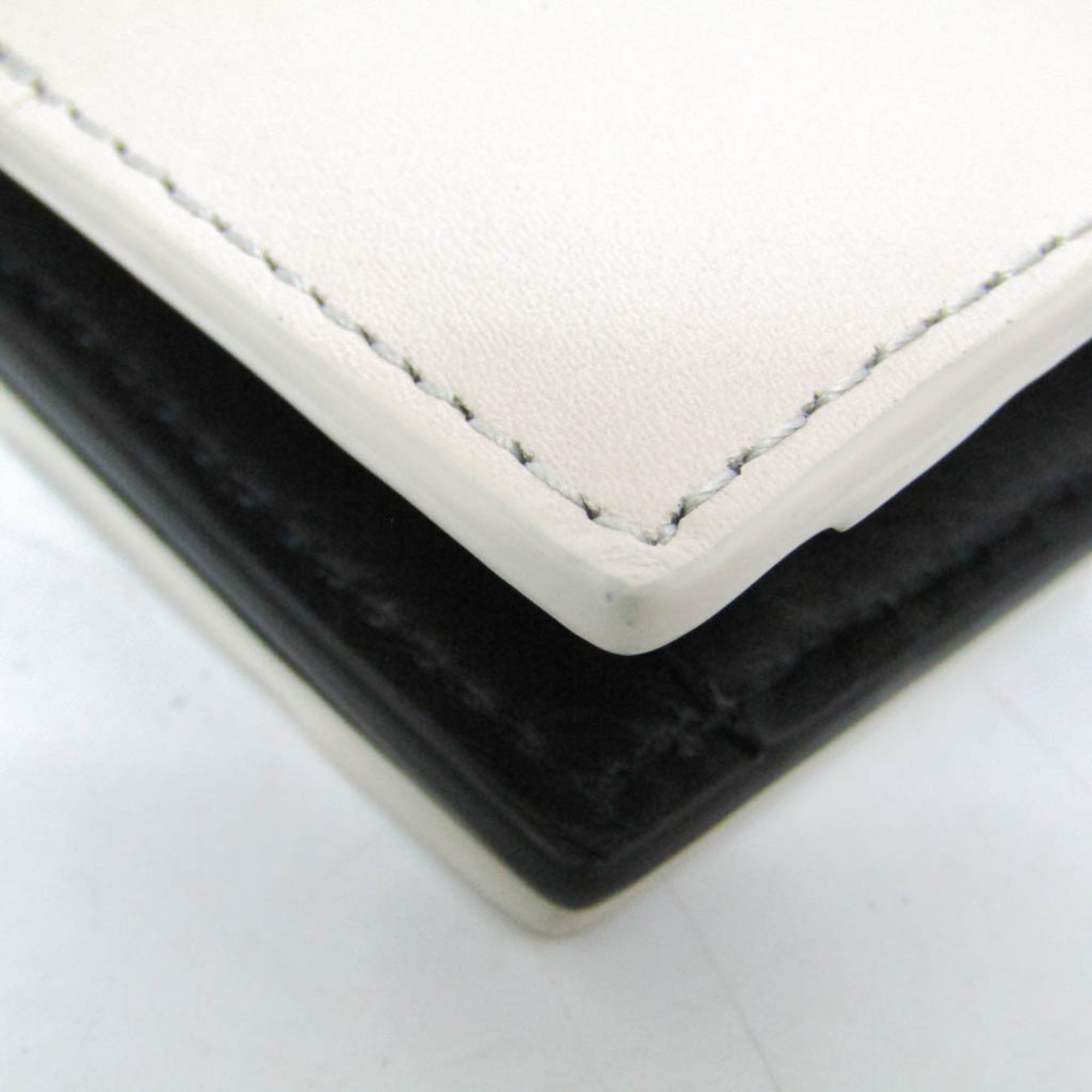 Bottega Veneta Intrecciato Leather Card Case Black,Off-white