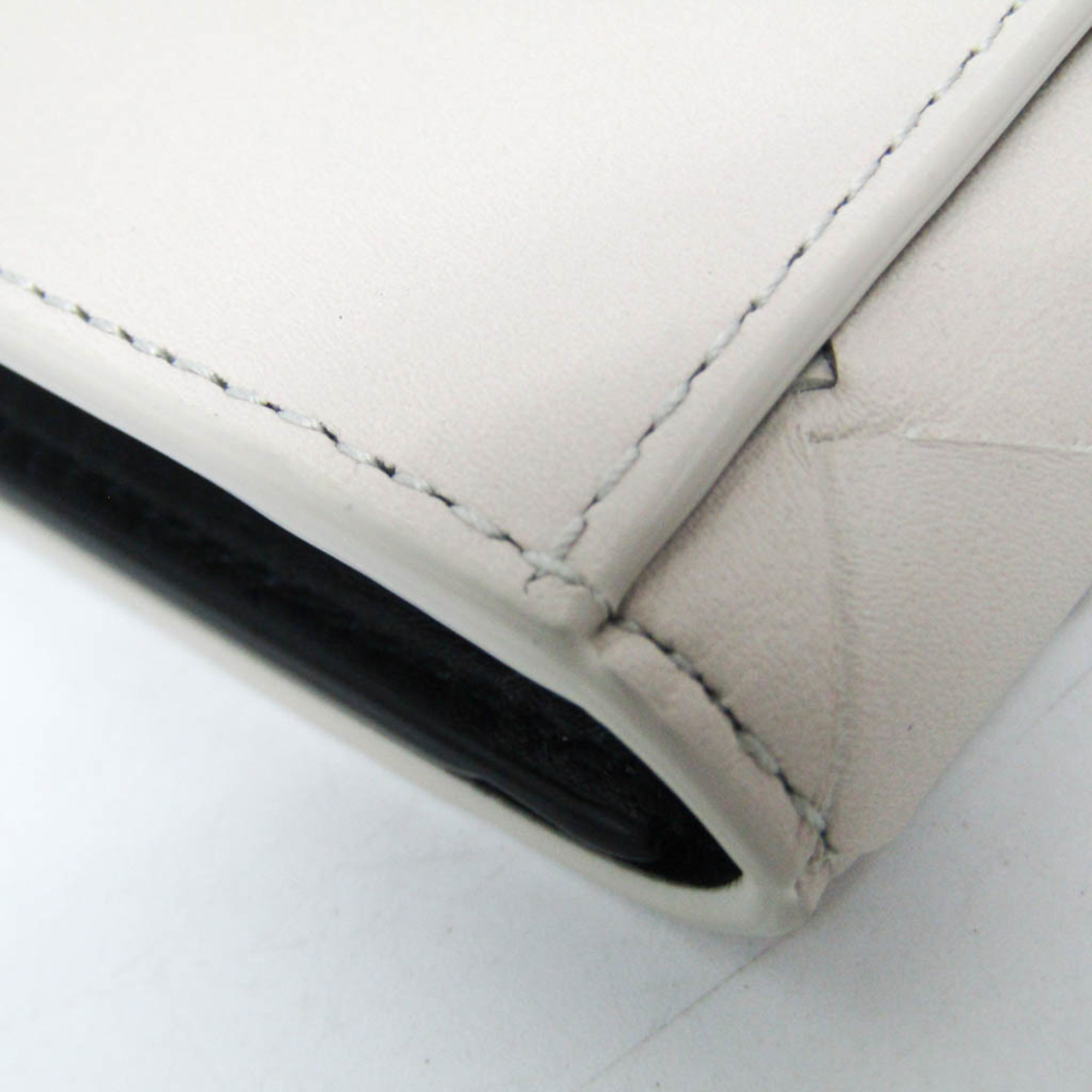 Bottega Veneta Intrecciato Leather Card Case Black,Off-white