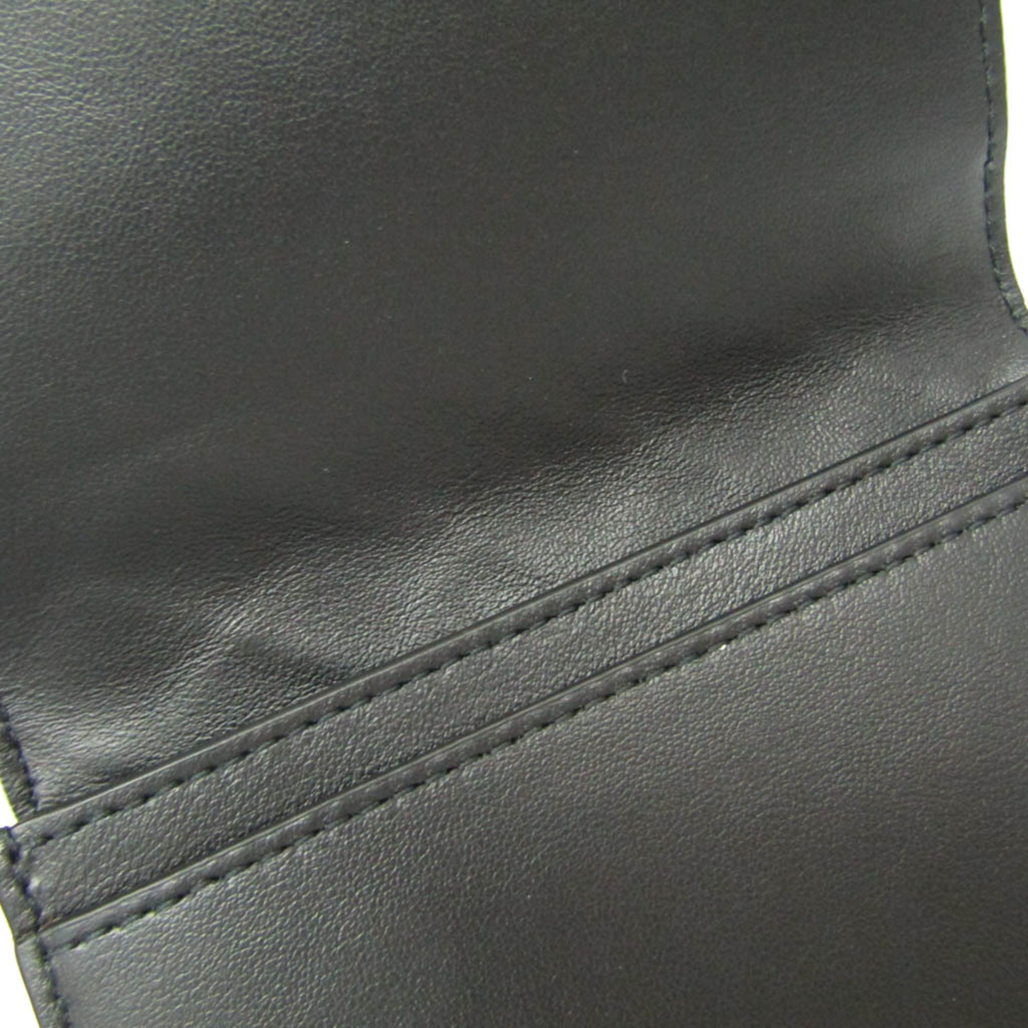 Bottega Veneta Intrecciato Leather Card Case Black,Off-white