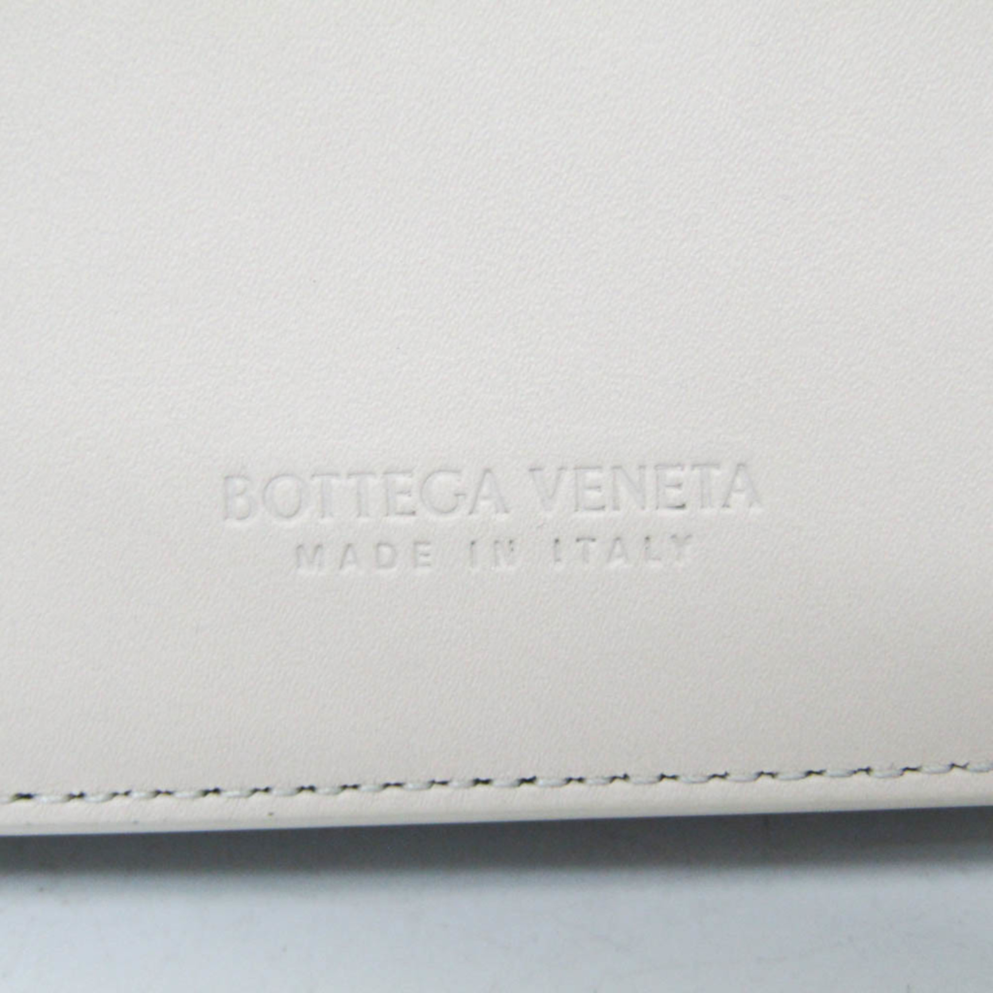 Bottega Veneta Intrecciato Leather Card Case Black,Off-white