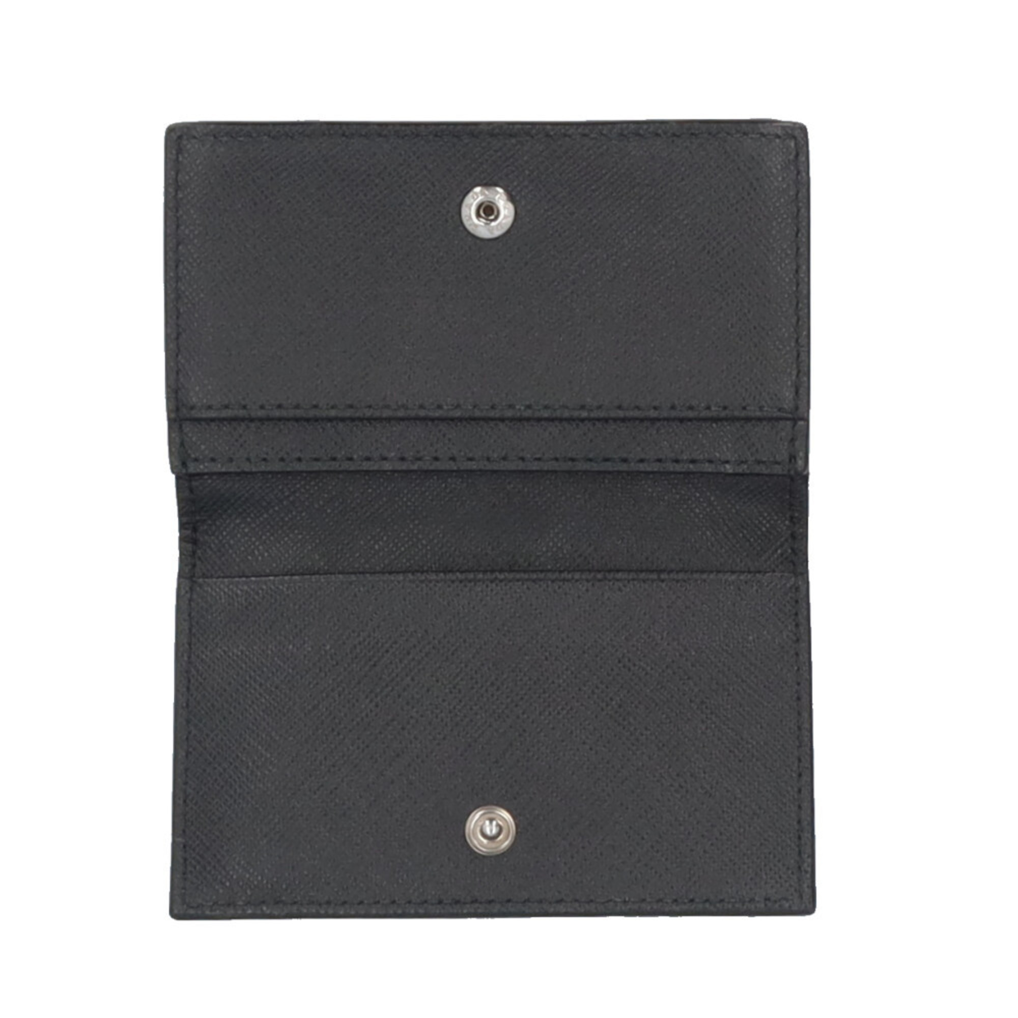 Pre-owned Prada Saffiano Leather Card Case, 2MC122, Men's