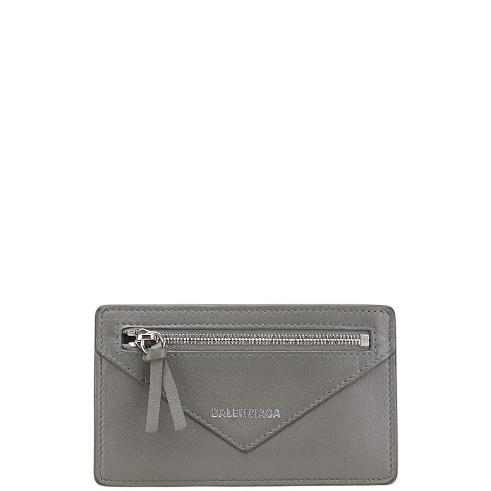Balenciaga Card Case, Coin Fragment Case 499203 Gray Leather Men's BALENCIAGA