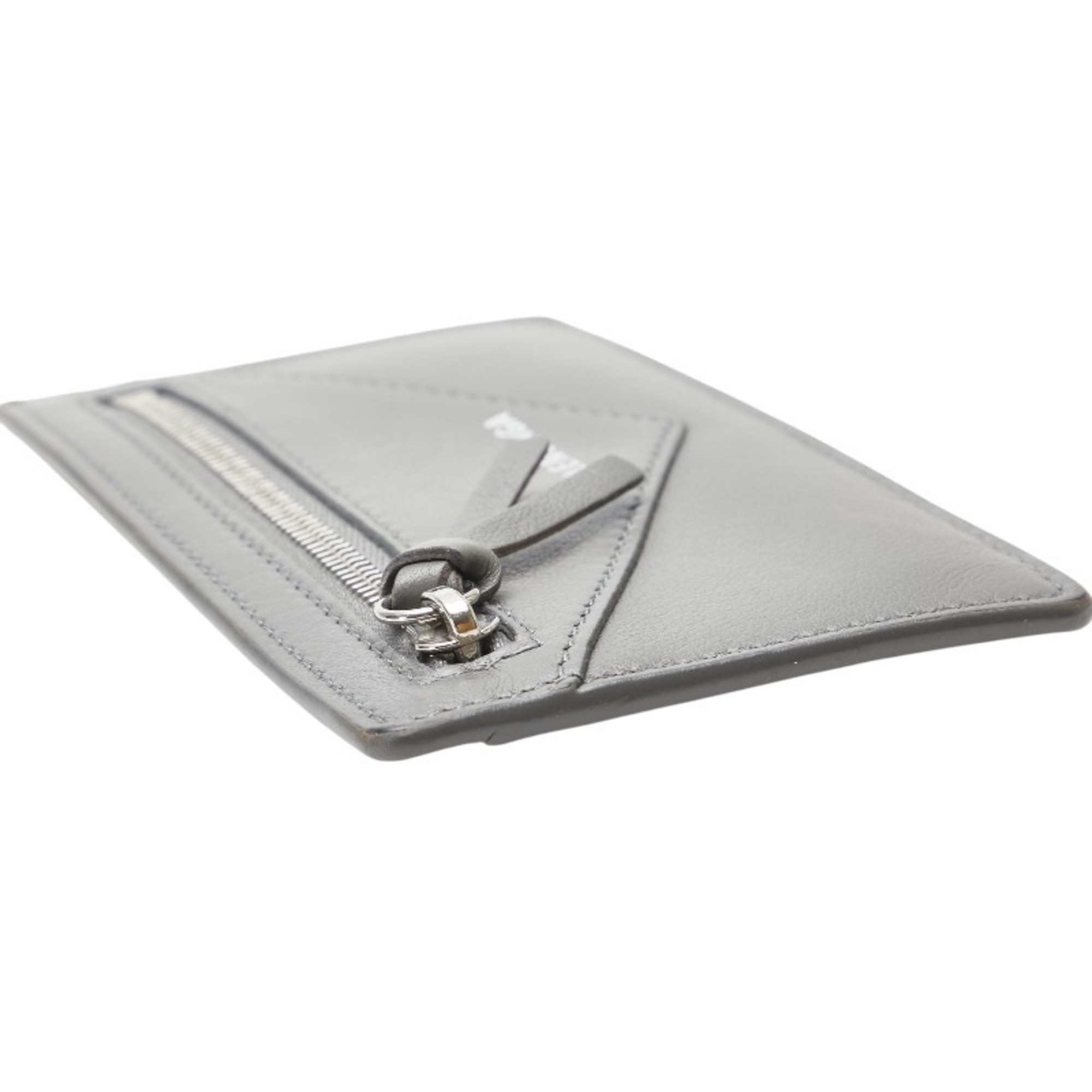 Balenciaga Card Case, Coin Fragment Case 499203 Gray Leather Men's BALENCIAGA