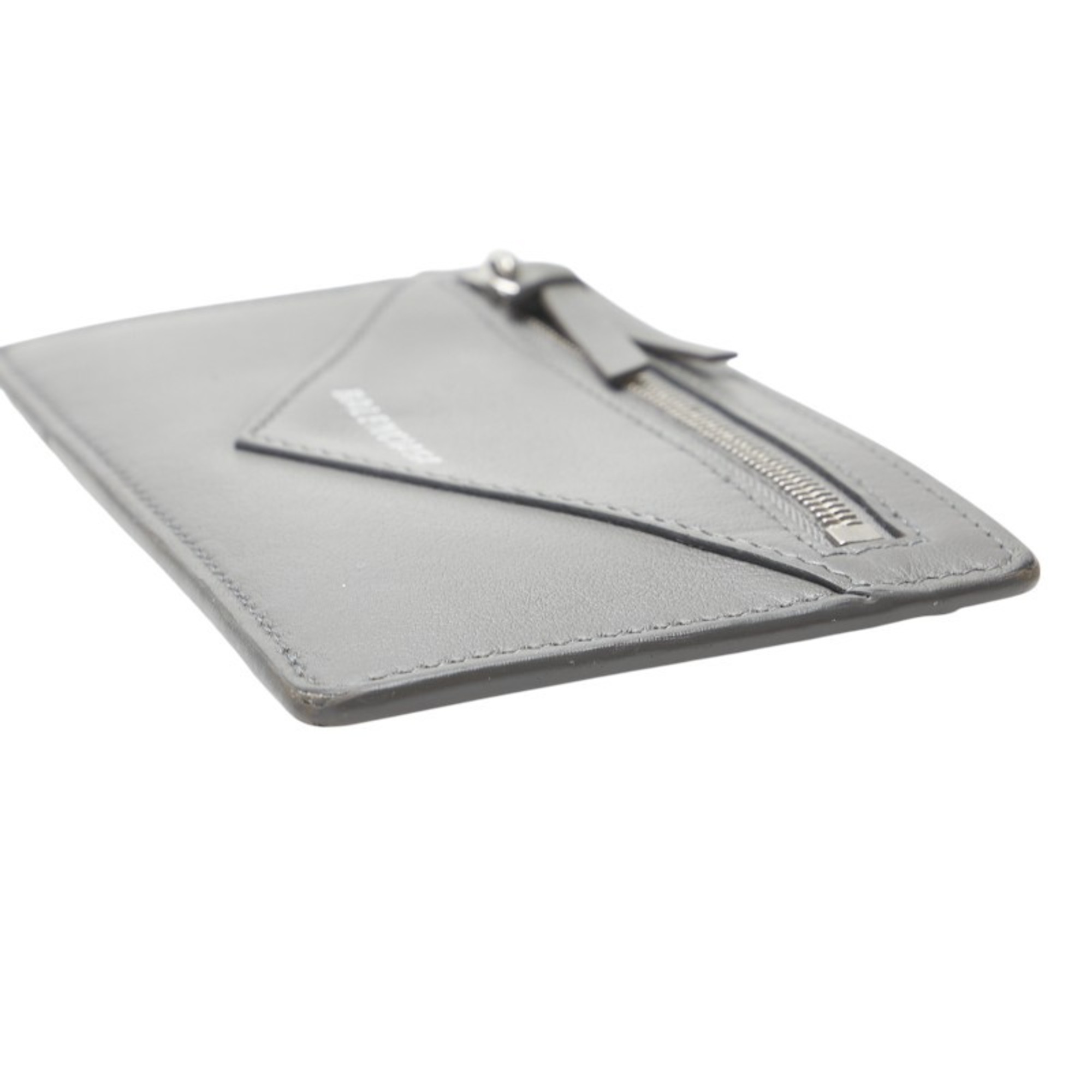 Balenciaga Card Case, Coin Fragment Case 499203 Gray Leather Men's BALENCIAGA