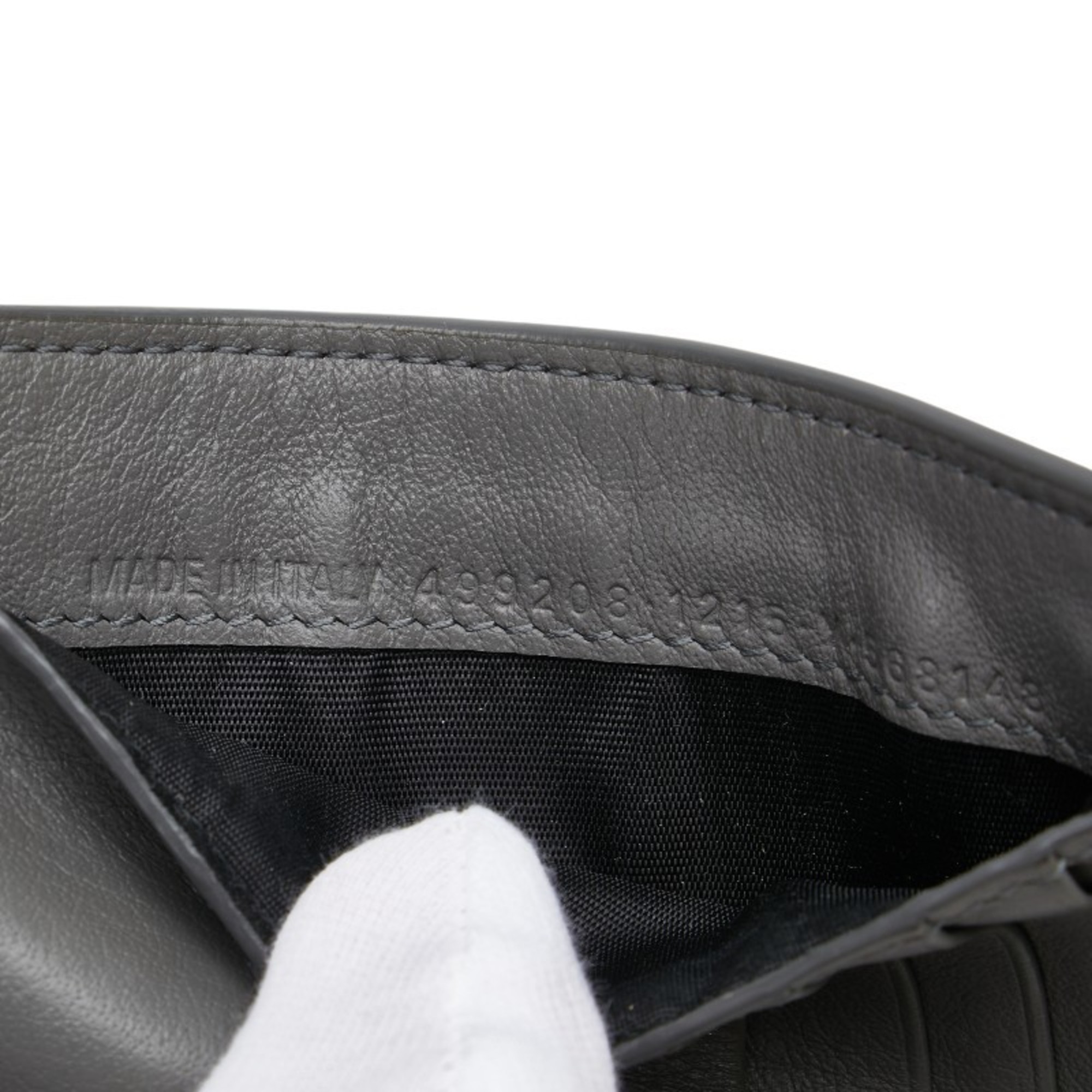 Balenciaga Card Case, Coin Fragment Case 499203 Gray Leather Men's BALENCIAGA