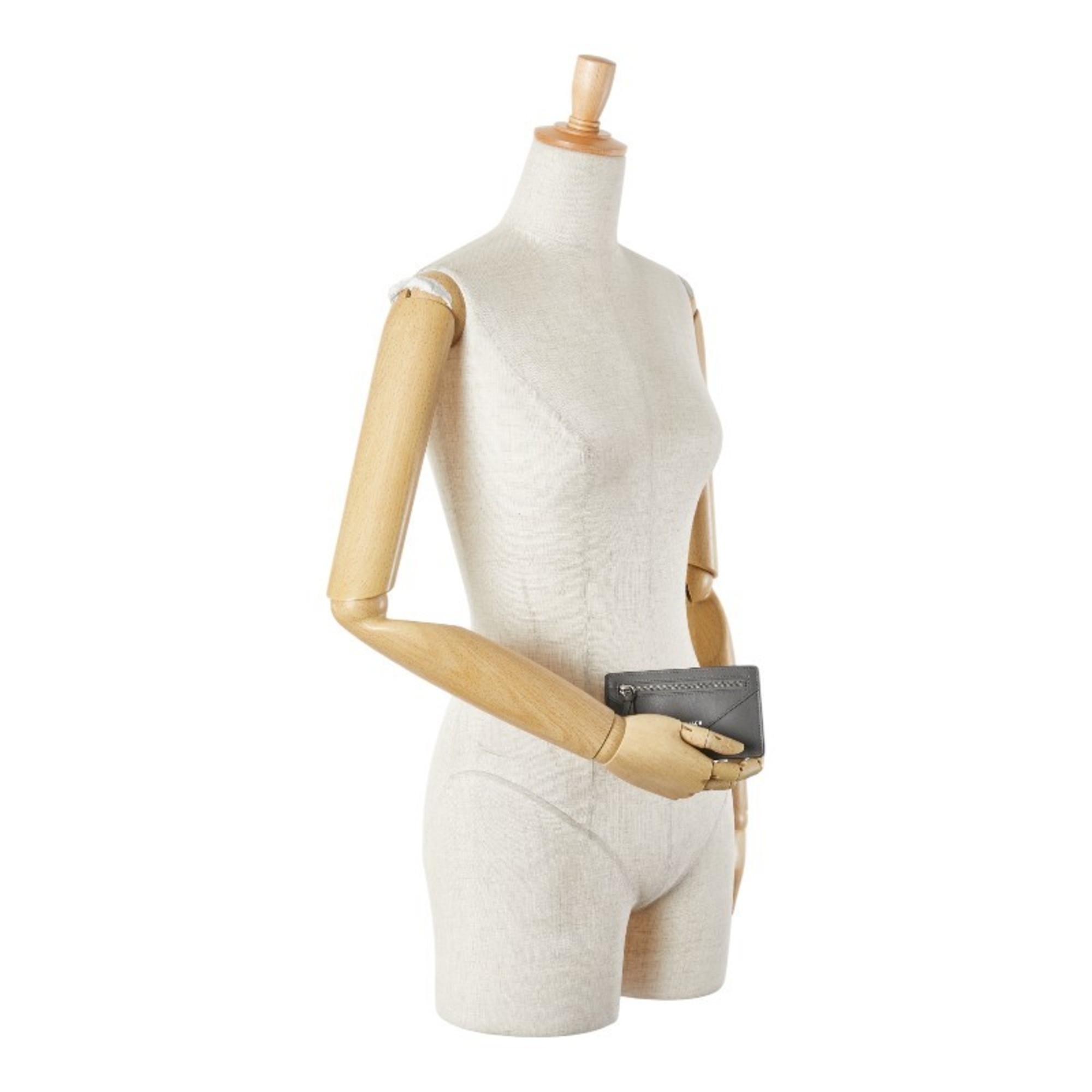 Balenciaga Card Case, Coin Fragment Case 499203 Gray Leather Men's BALENCIAGA