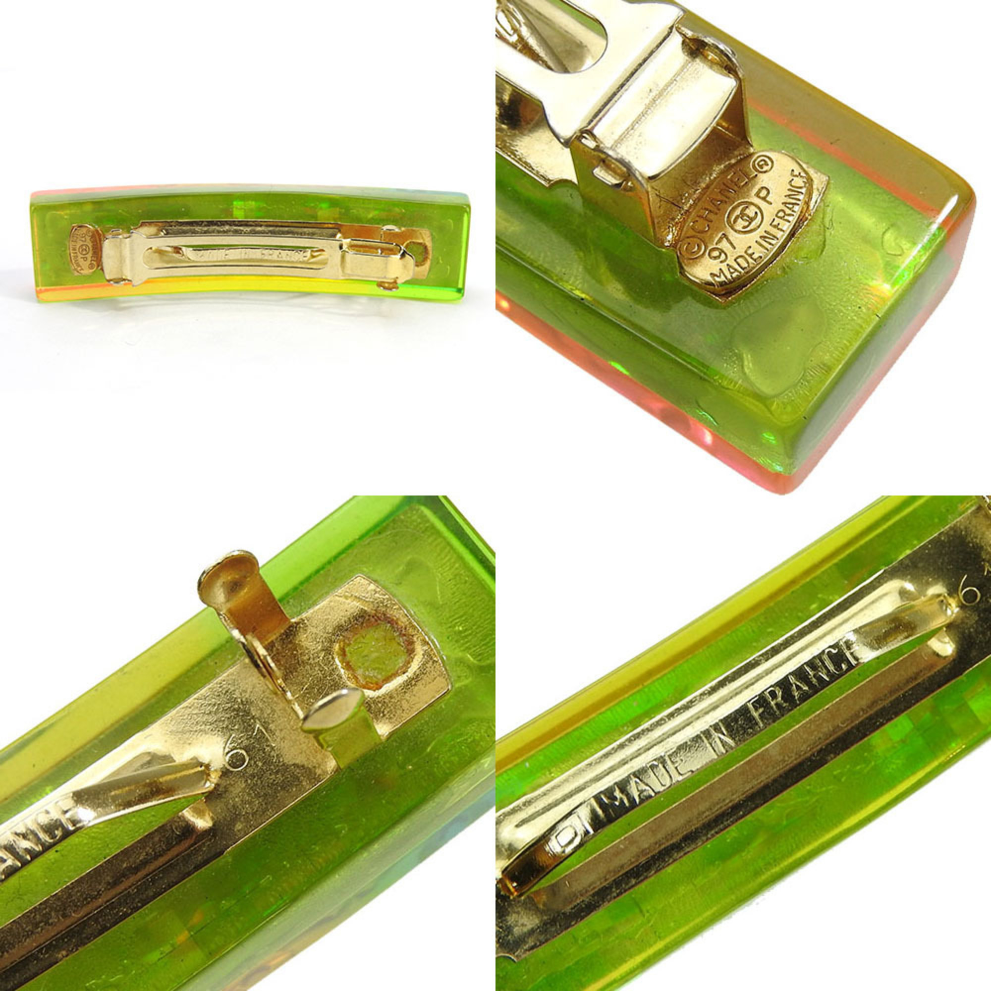 CHANEL Valletta Coco Mark Clear Rainbow Multicolor 97P Plated Gold Hair Accessories Ladies accessories jewelry coco