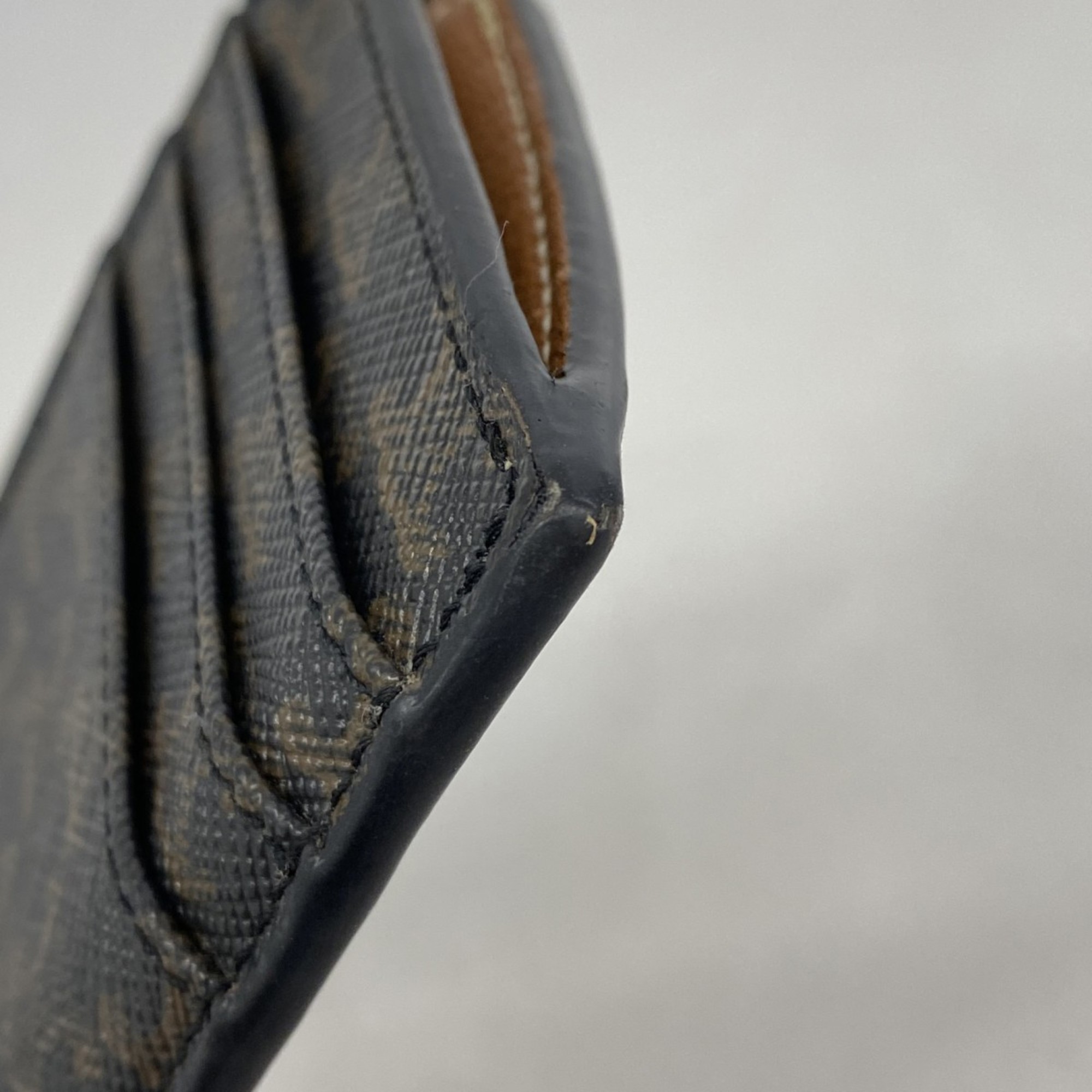 Celine Triomphe Card Case in Brown and Black for Women