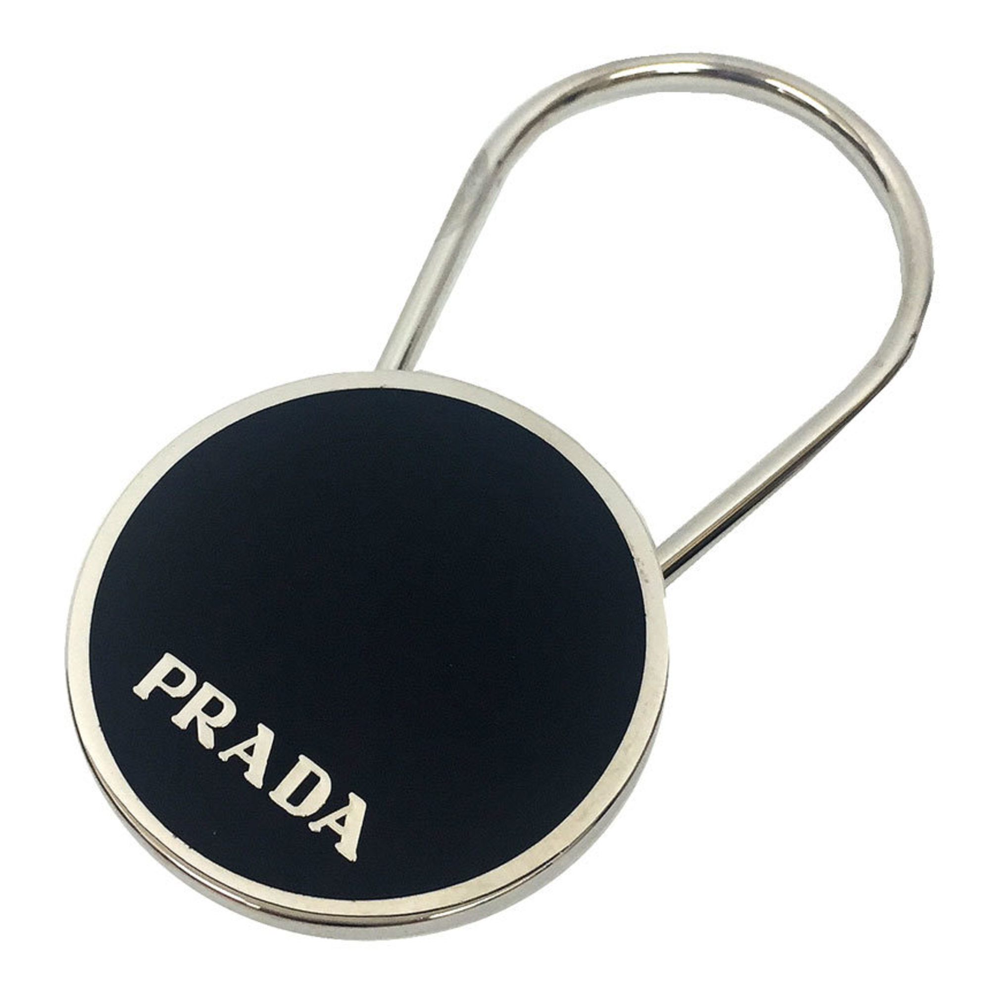 PRADA Keychain M714 Charm Metal Black Men’s Women’s Unisex