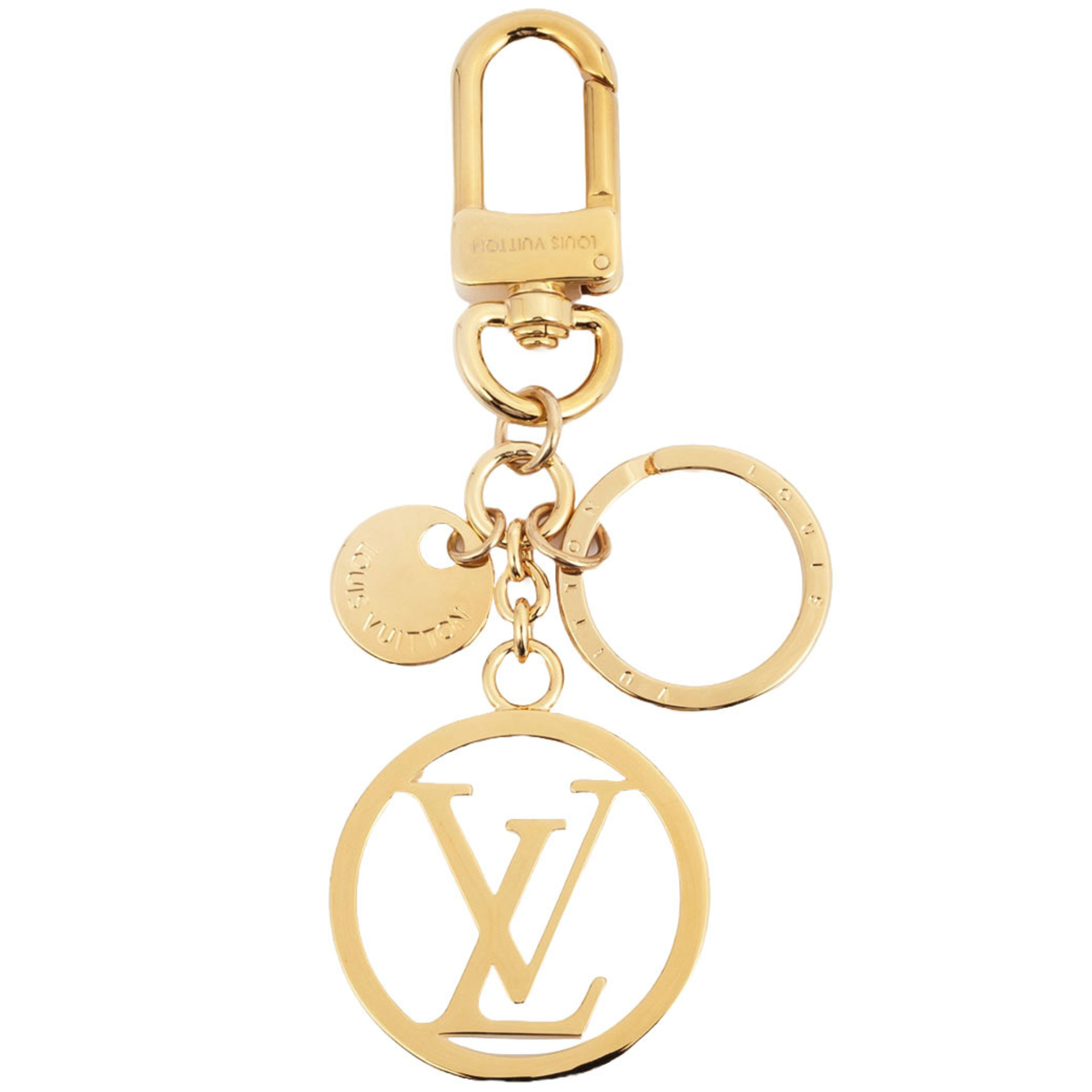 Louis Vuitton Porte Cle LV Circle Keychain M68000 Metal Gold Women’s Bag Charm LOUIS VUITTON