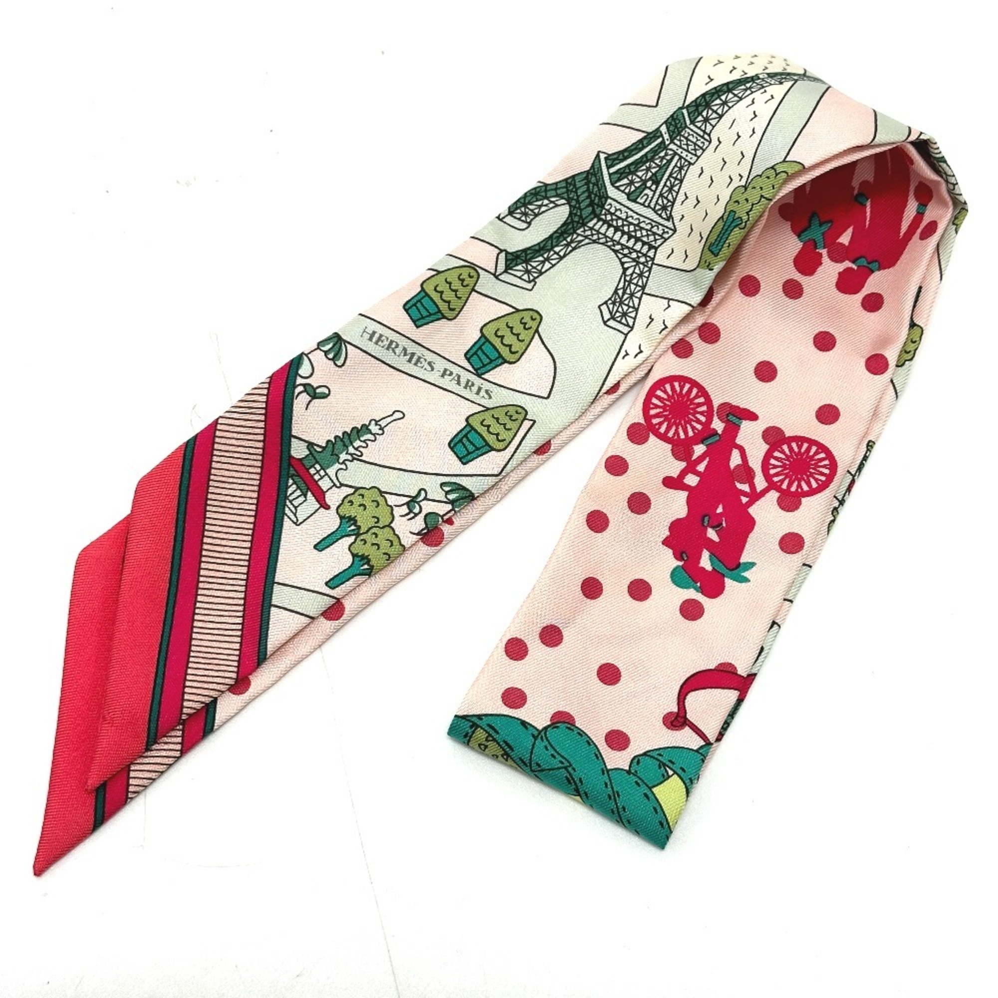HERMES Twilly Scarf/Muffler, Silk, Women’s, Pink