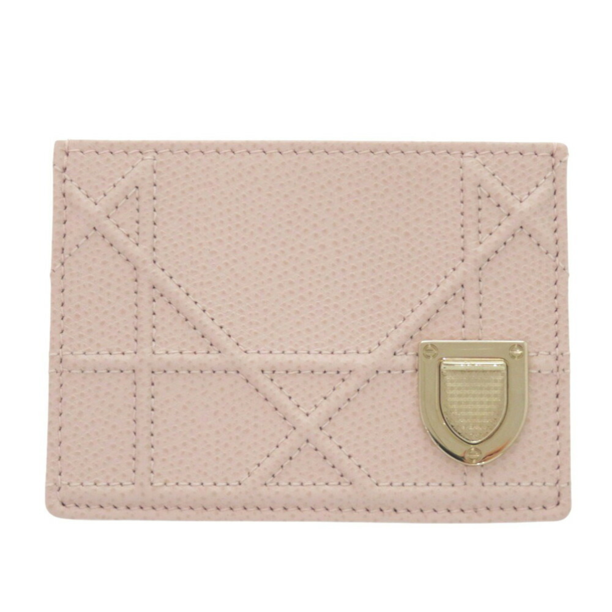 Like new Christian Dior leather pink card case 0786
