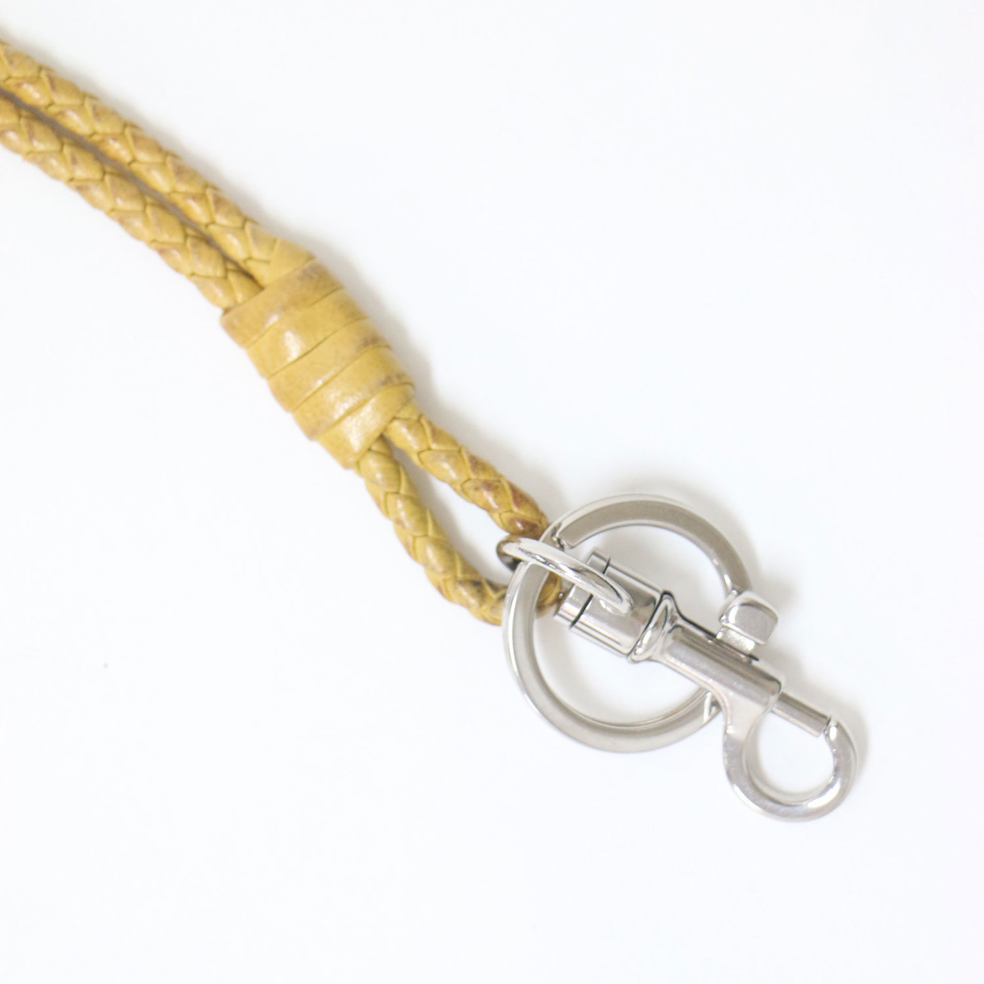 BOTTEGA VENETA Bottega Veneta Intrecciato Long Strap Neck Leather Key Ring Yellow