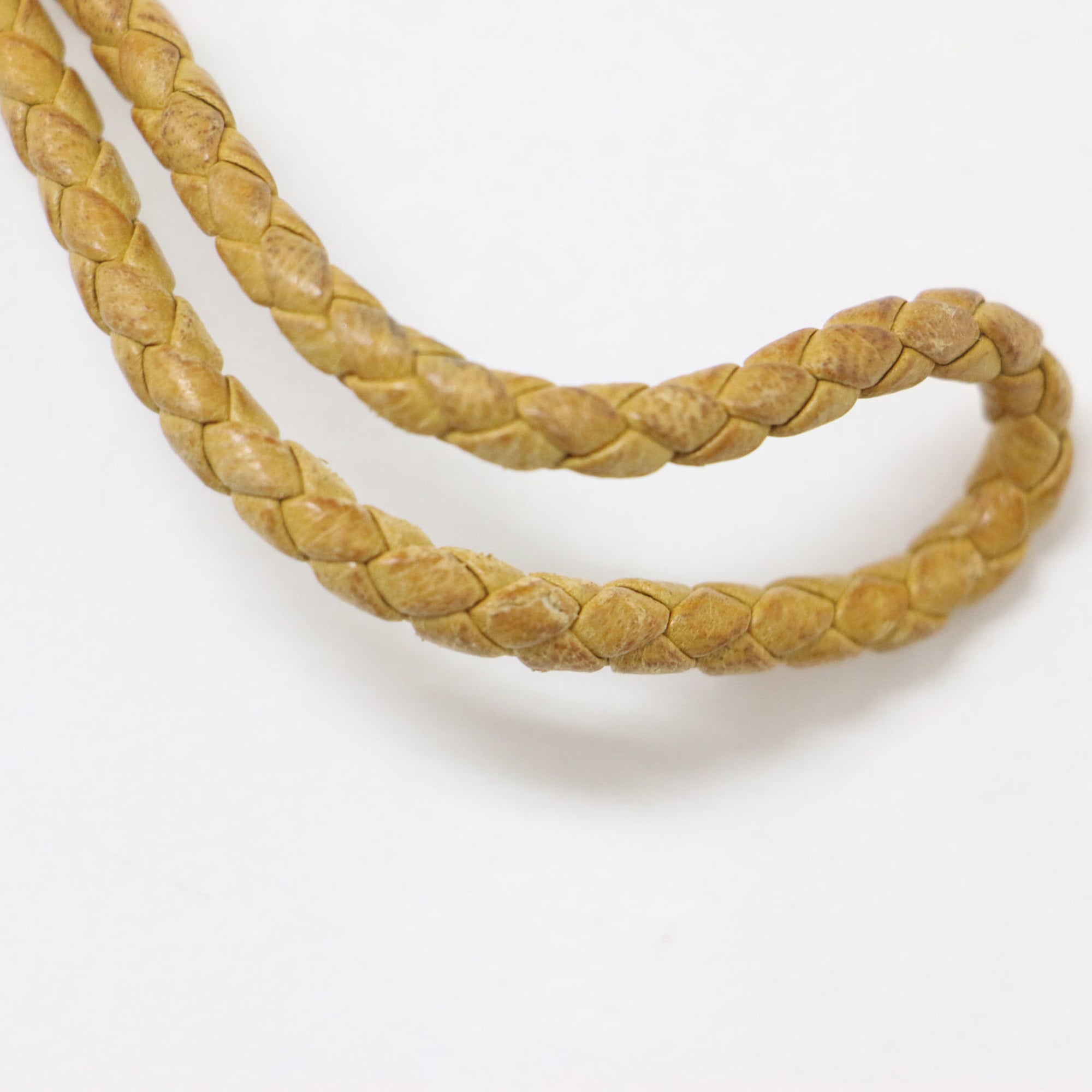 BOTTEGA VENETA Bottega Veneta Intrecciato Long Strap Neck Leather Key Ring Yellow