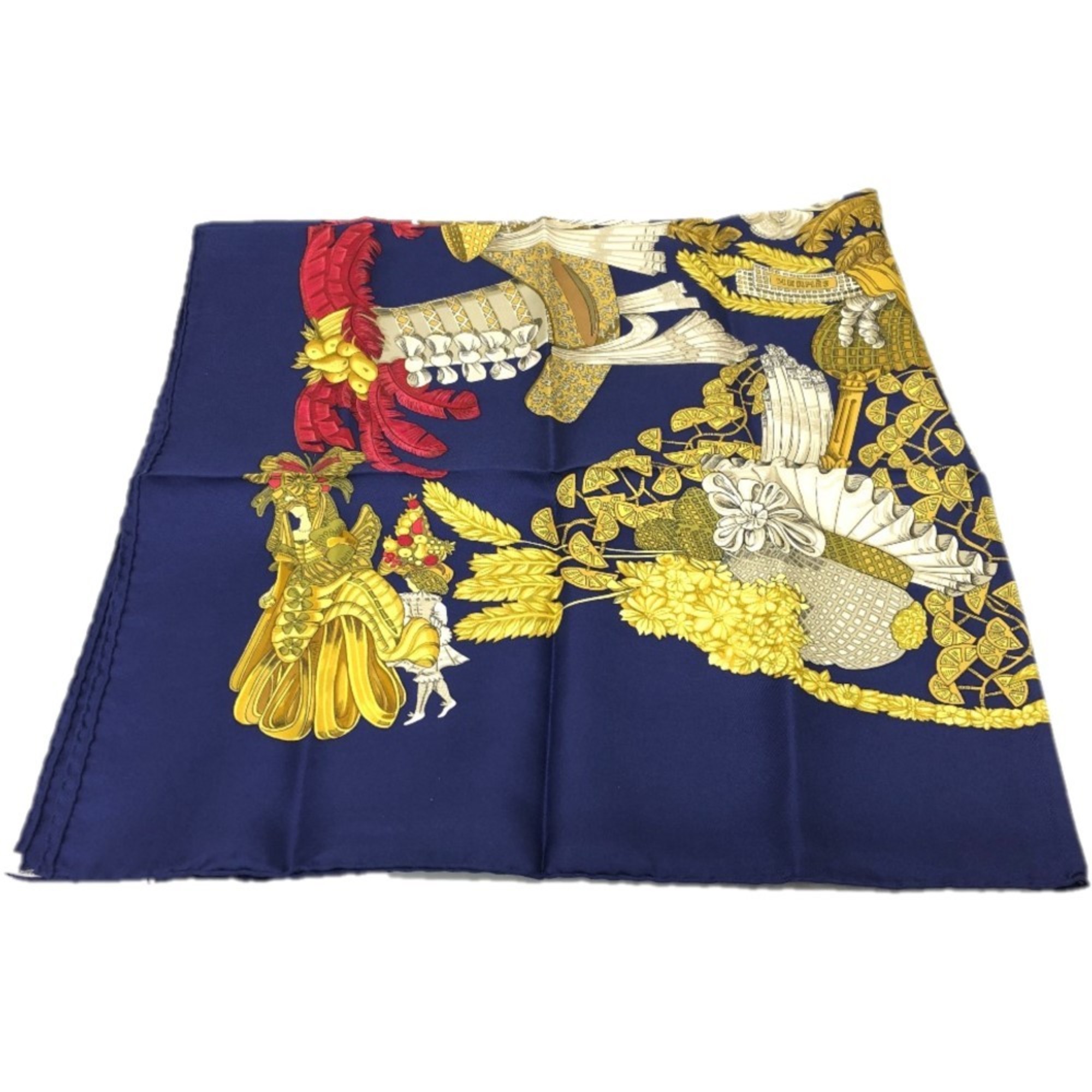 HERMES Carré 90 Chapeau! Women’s Silk Scarf, Blue