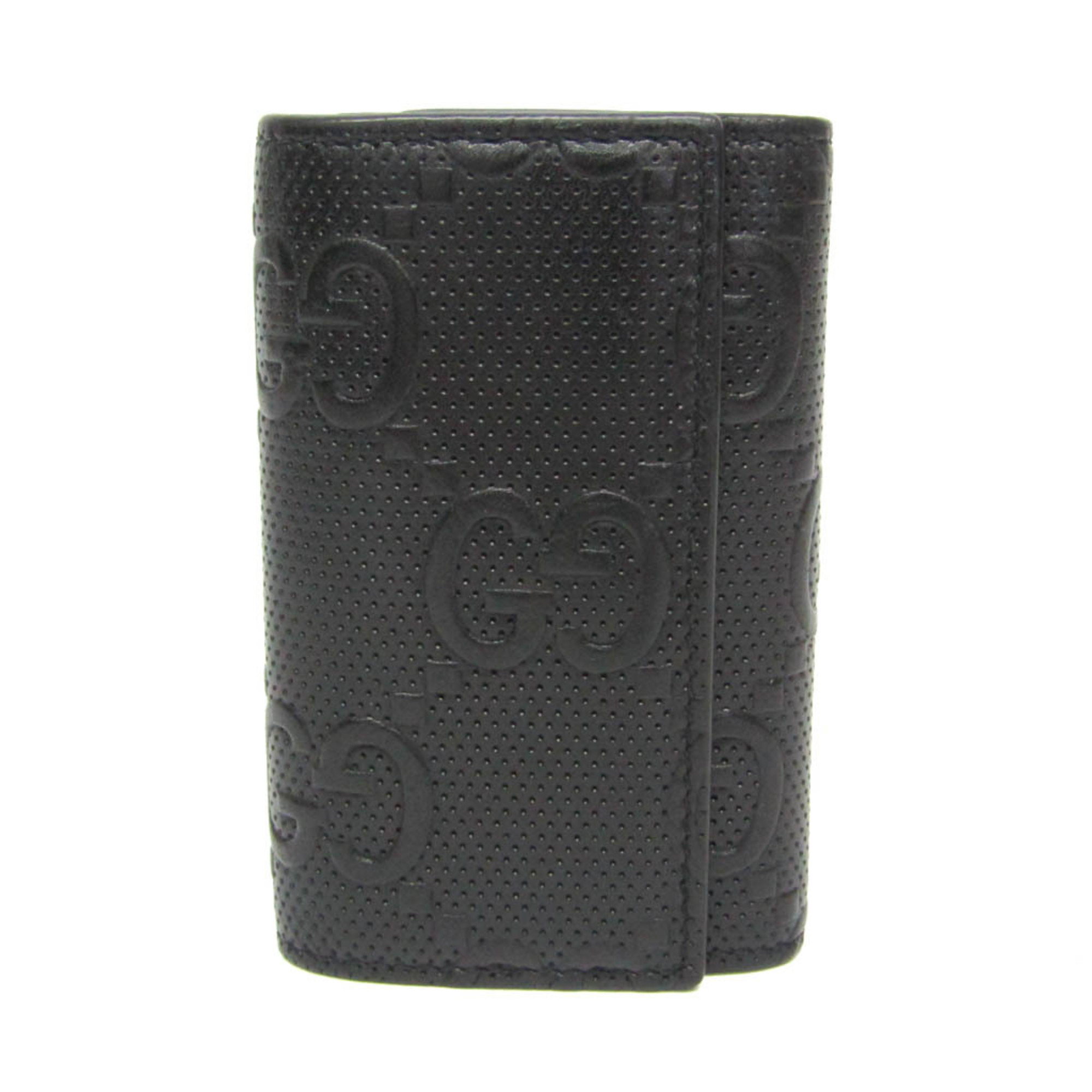 Gucci GG Embossed 625565 Men,Women Leather Key Case Black