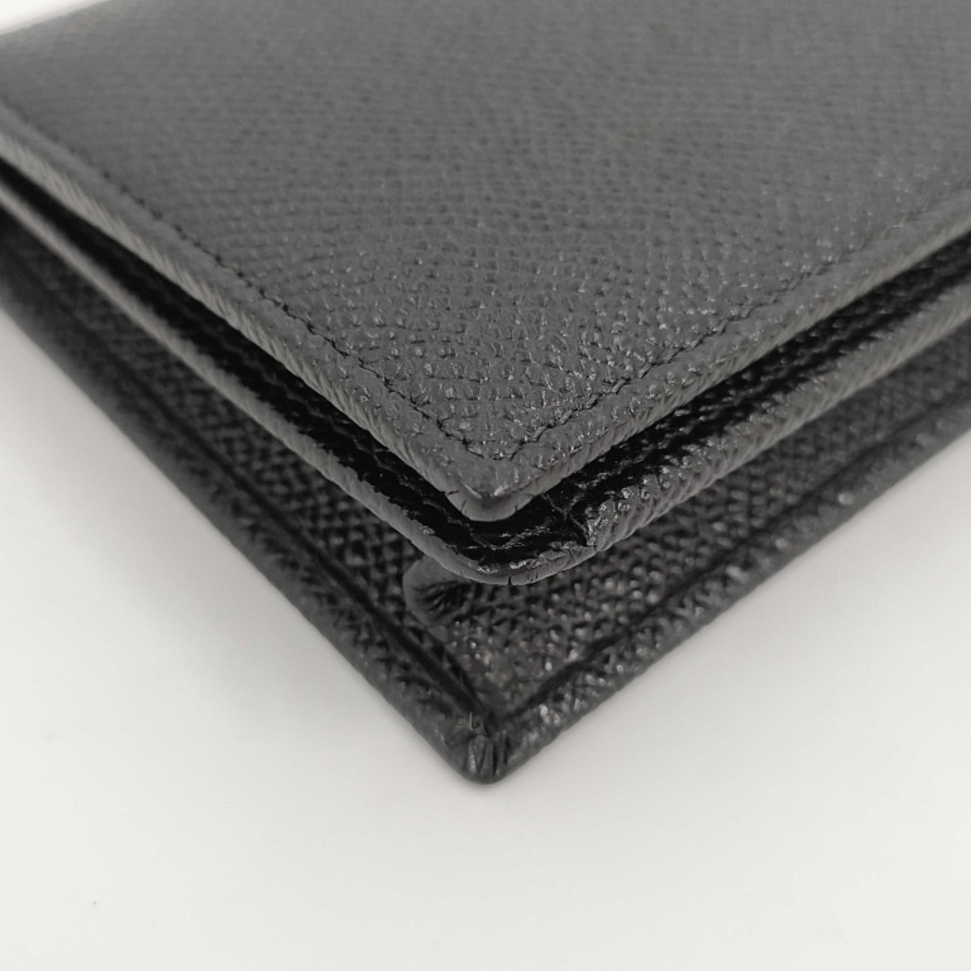 BVLGARI Business Card Case 280297 Black Leather for Men and Women