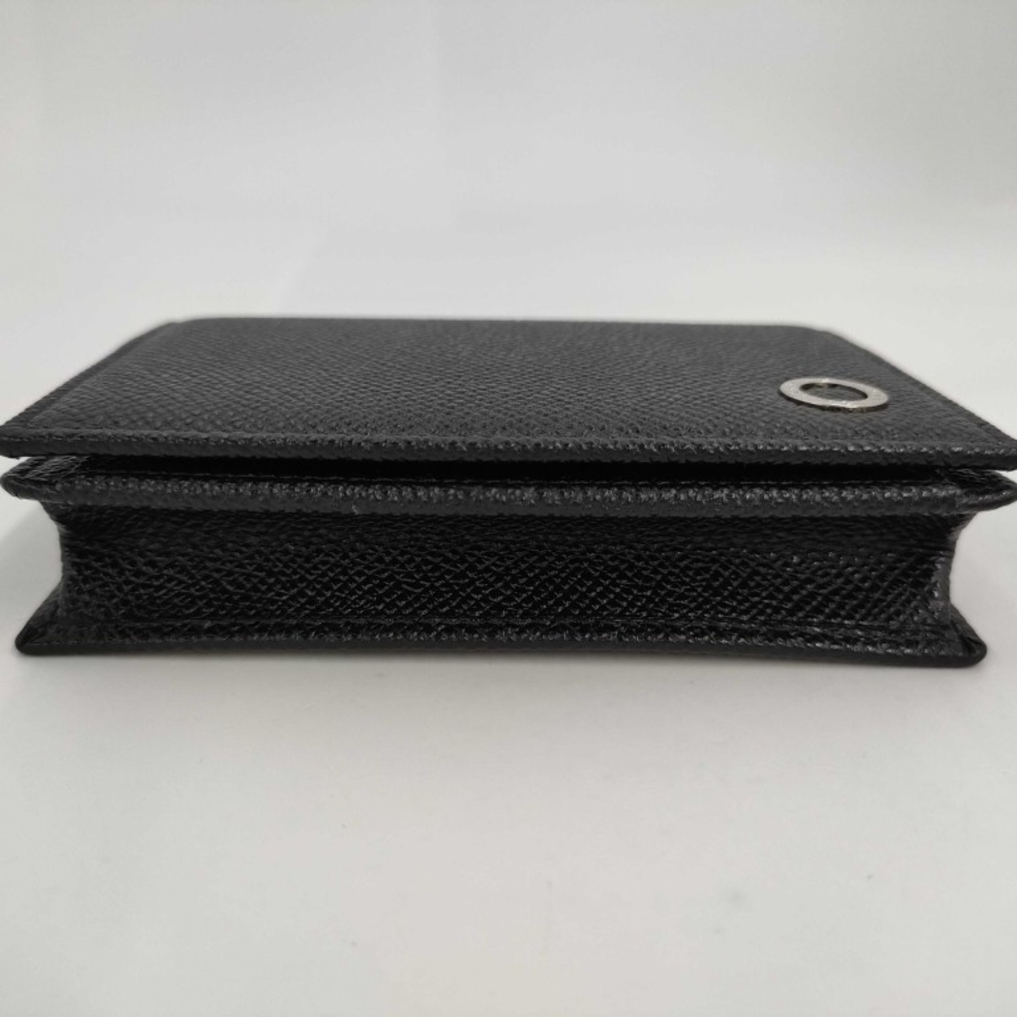 BVLGARI Business Card Case 280297 Black Leather for Men and Women