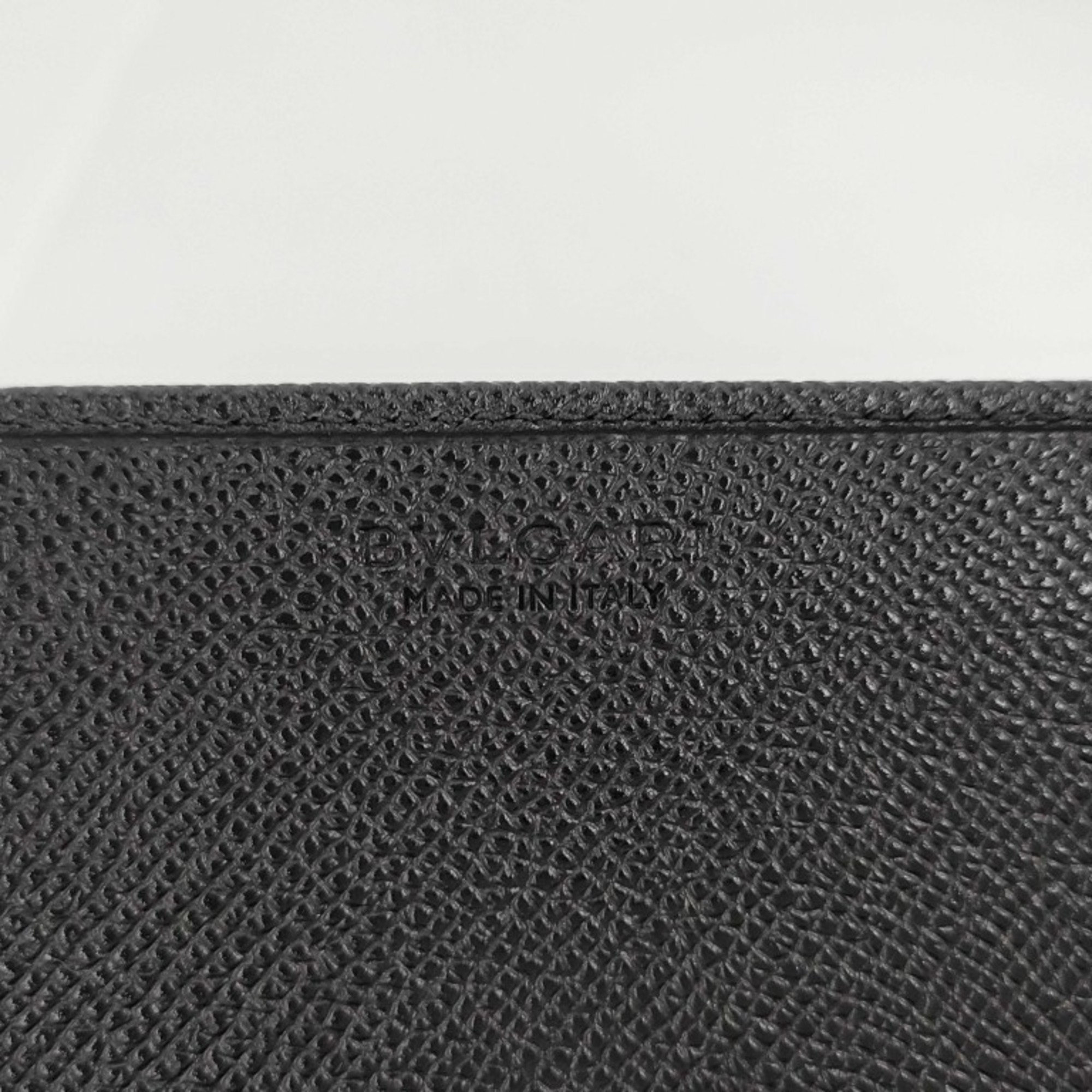 BVLGARI Business Card Case 280297 Black Leather for Men and Women