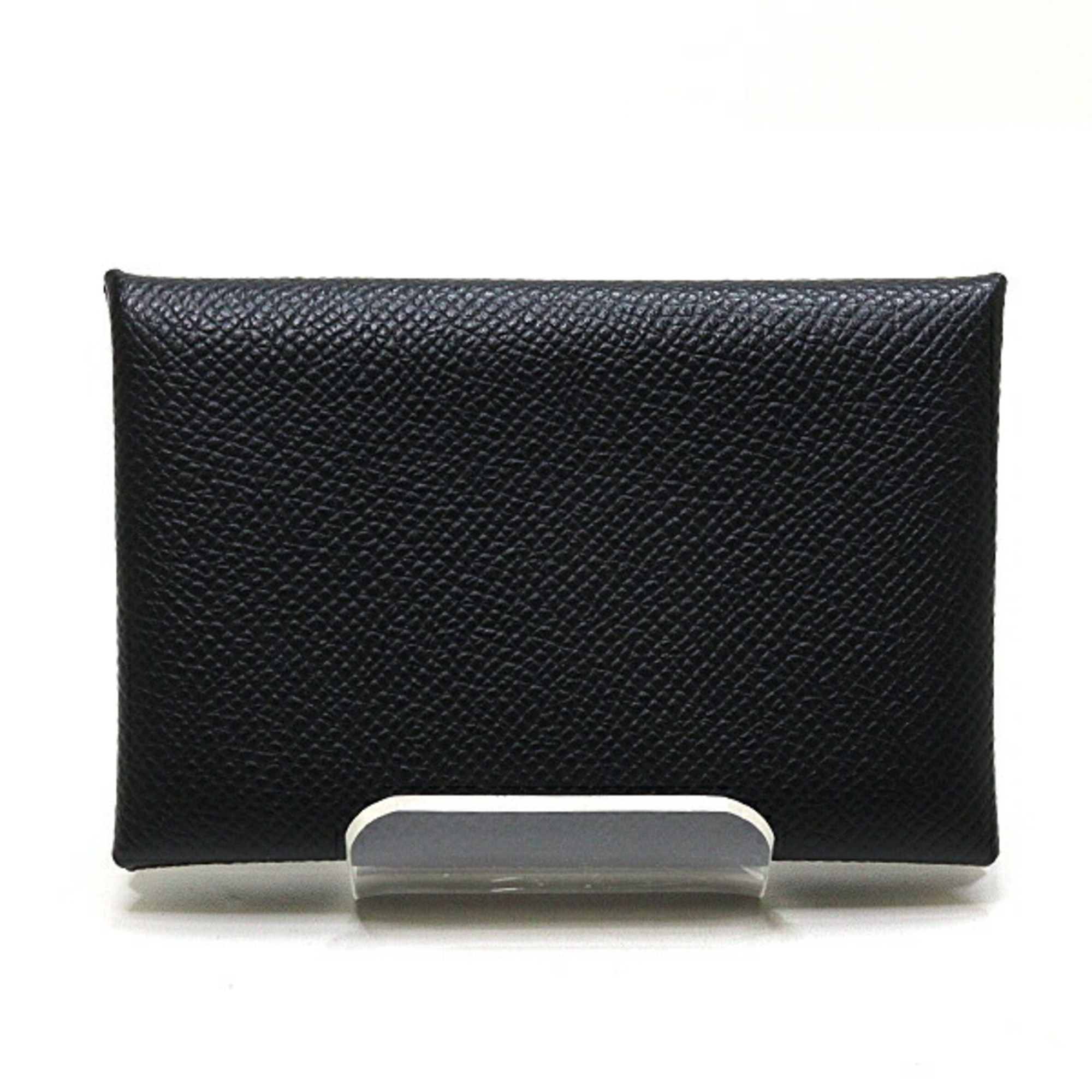 Hermes Calvi Card Case Epsom Leather Black W Stamp (Made in 2024)