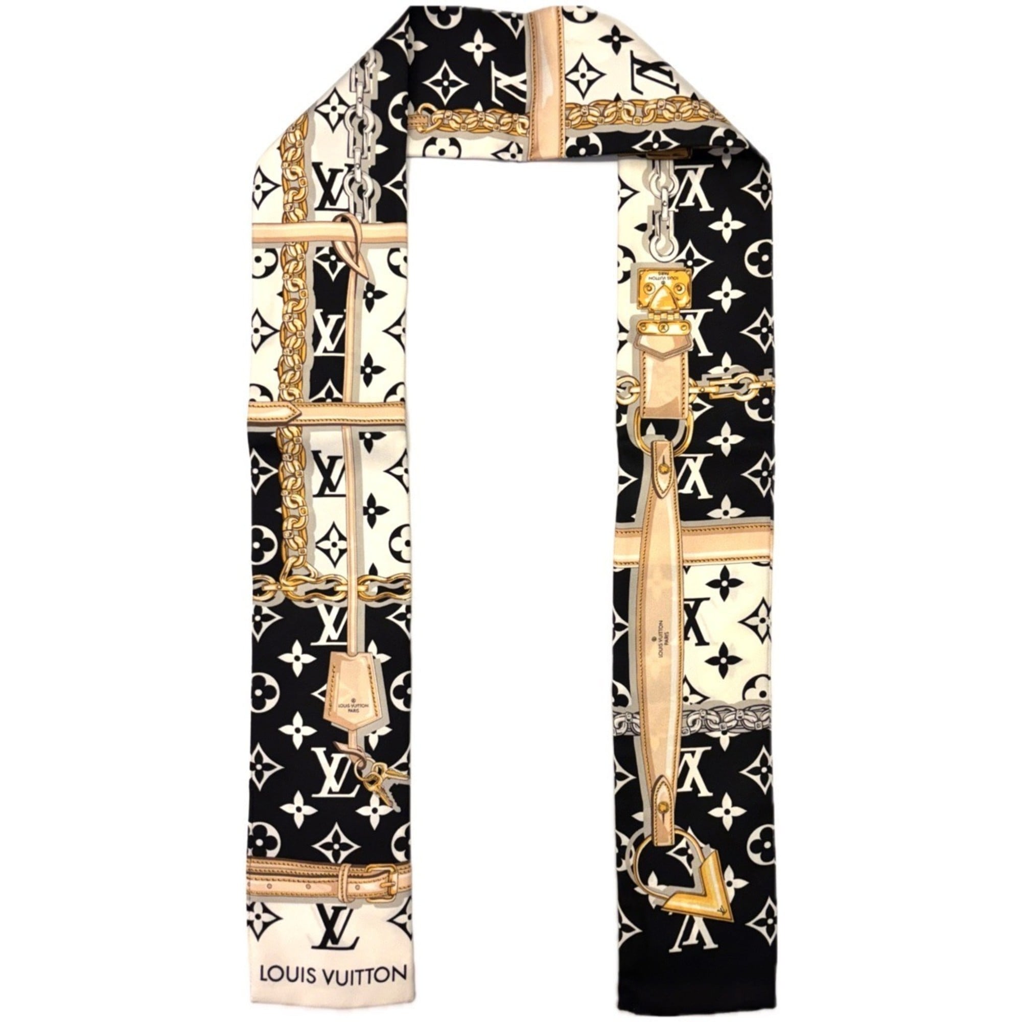 Louis Vuitton Monogram Confidential Bandeau Scarf Muffler Twilly M78656 LOUIS VUITTON