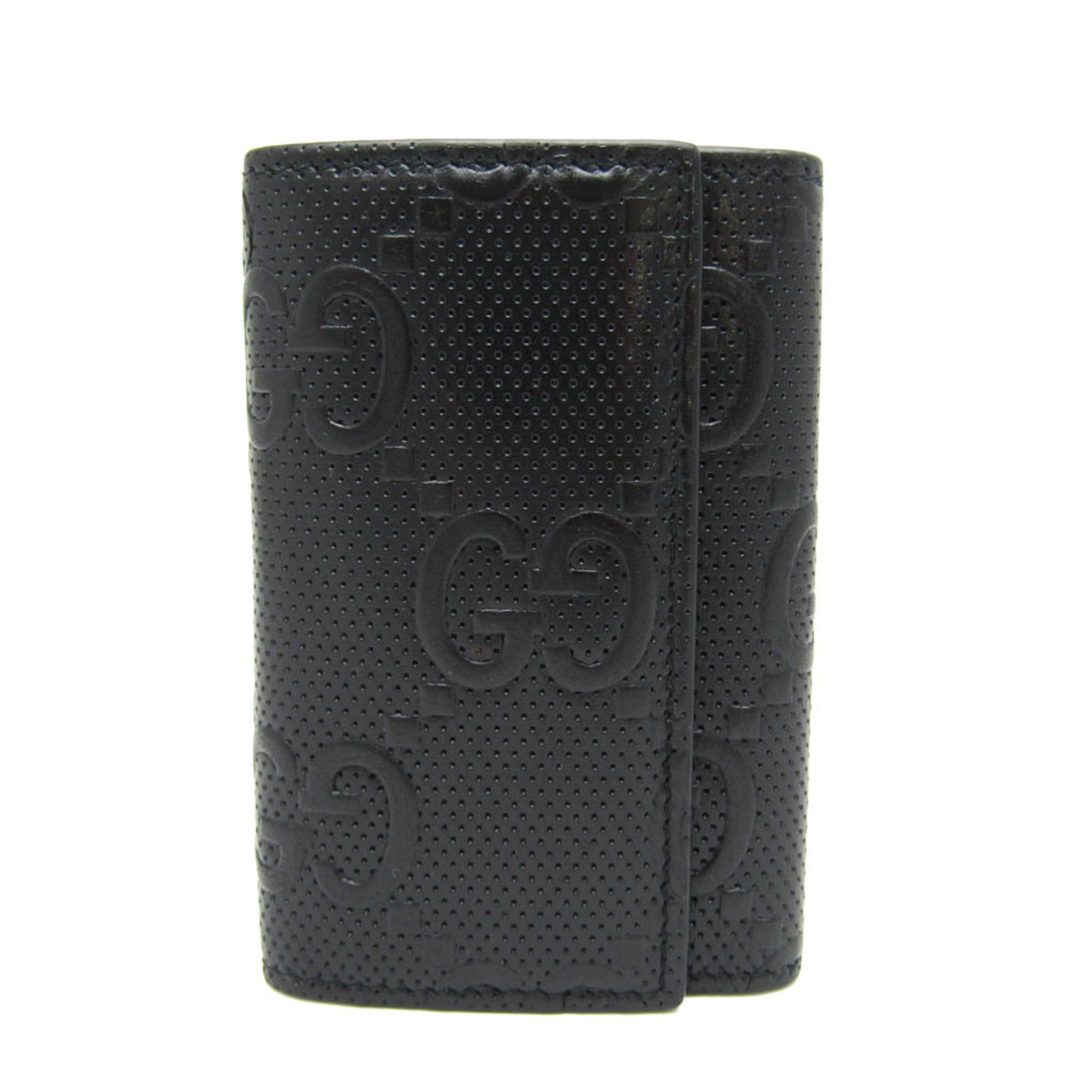 Gucci GG Embossed 625565 Men,Women Leather Key Case Black