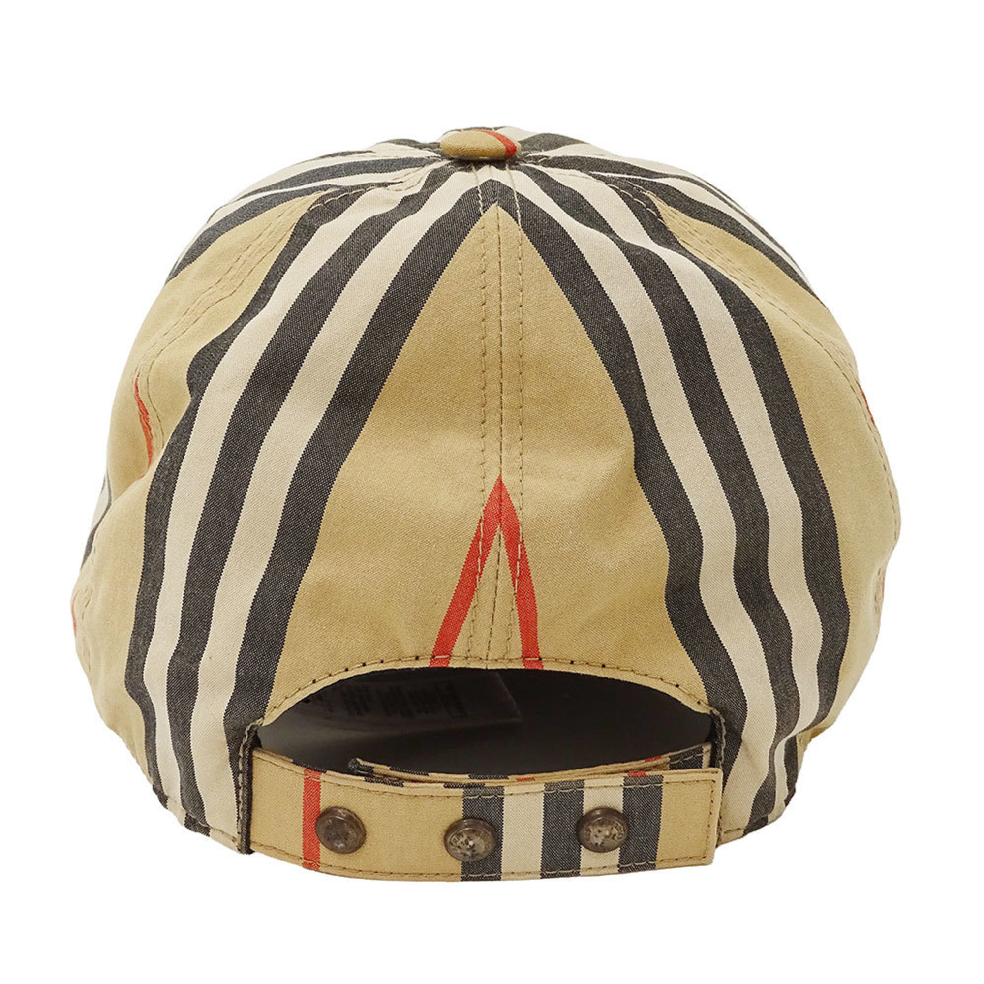 Burberry Women's Beige Cotton Cap (Size M, 8011952) with Logo and Stripe Pattern