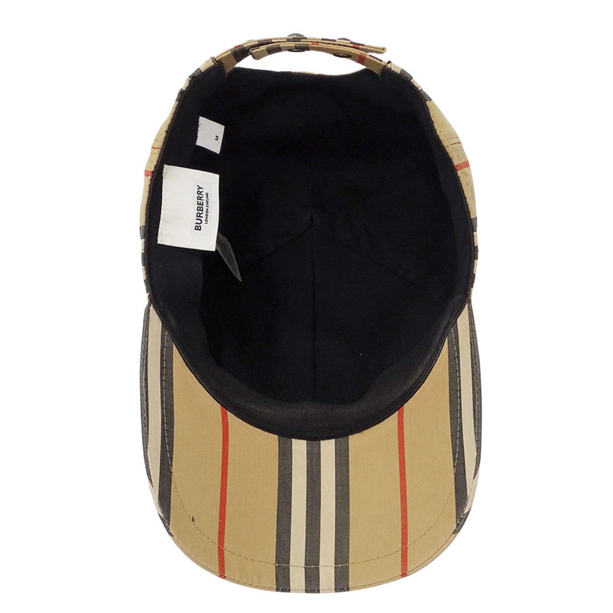 Burberry Women's Beige Cotton Cap (Size M, 8011952) with Logo and Stripe Pattern