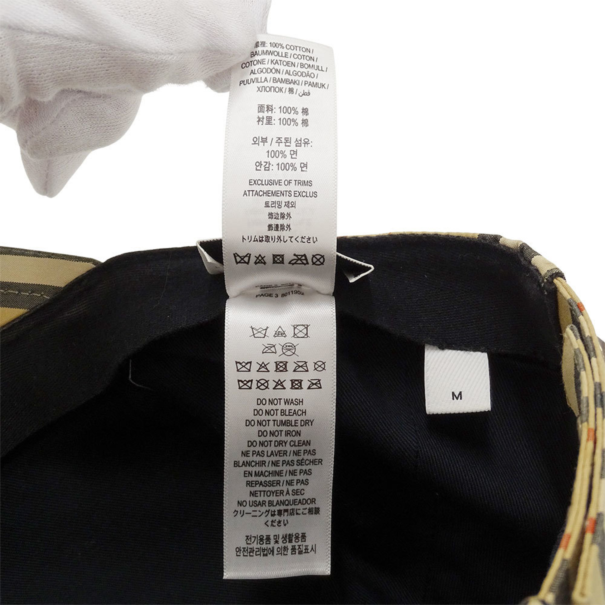 Burberry Women's Beige Cotton Cap (Size M, 8011952) with Logo and Stripe Pattern