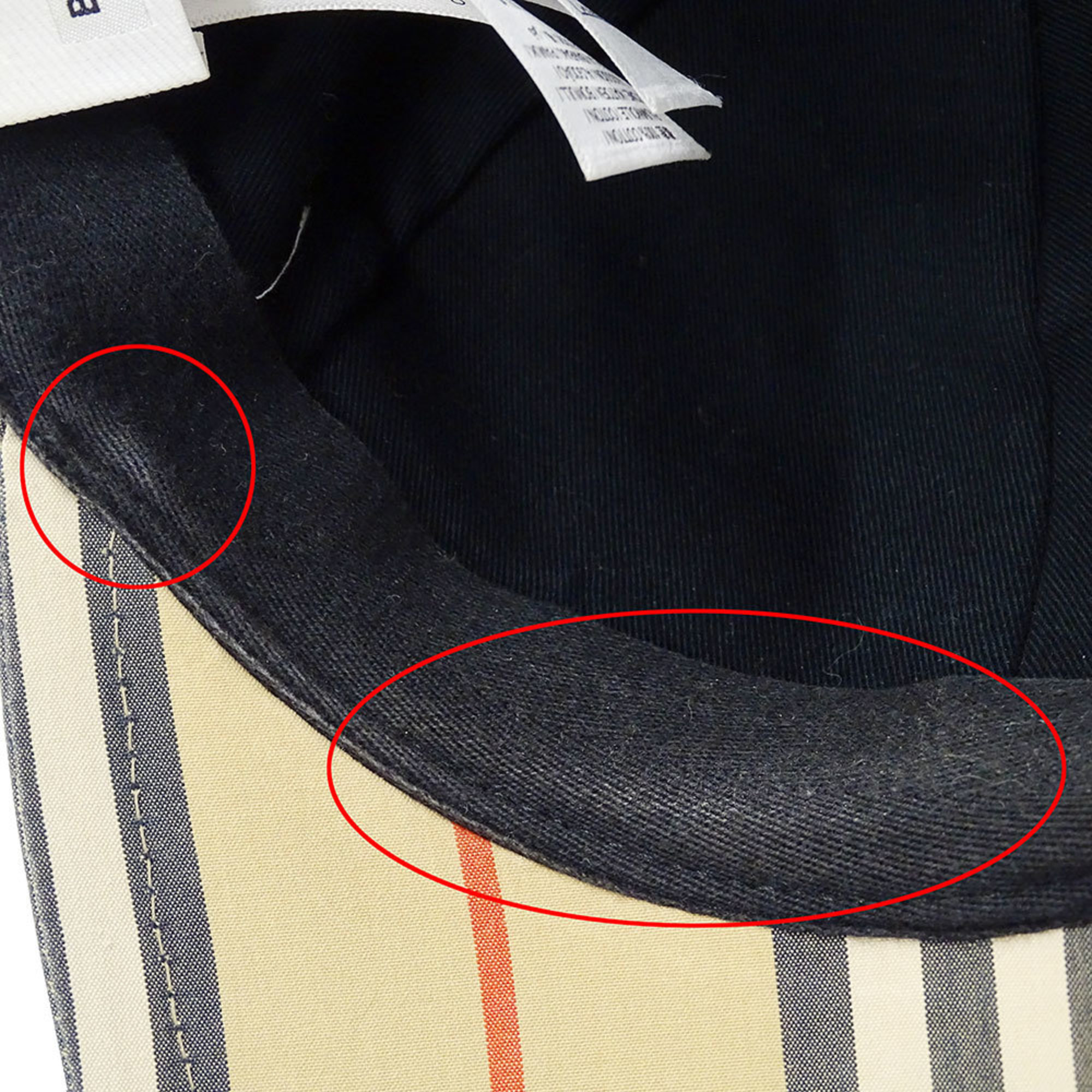 Burberry Women's Beige Cotton Cap (Size M, 8011952) with Logo and Stripe Pattern