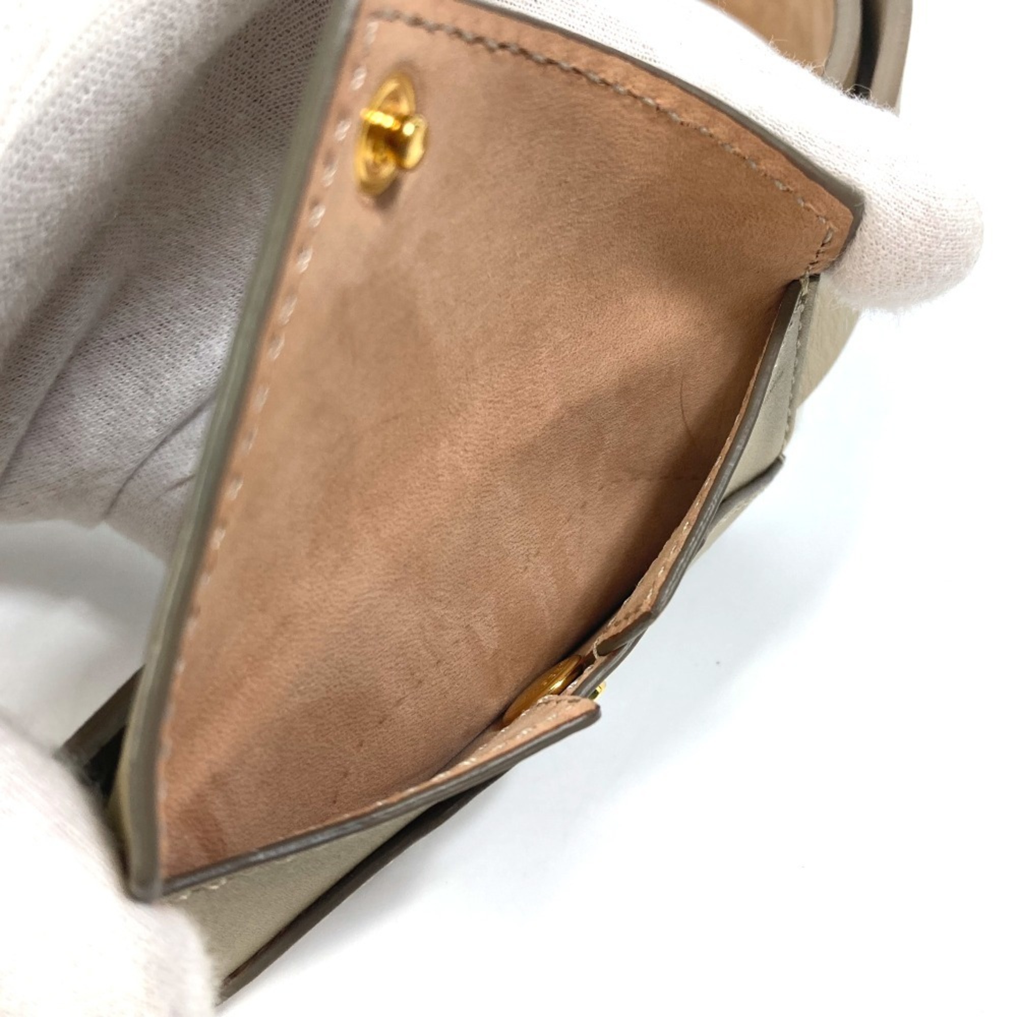 BURBERRY 8012136 ENVELOPE Leather Belt with Pouch, Women's, Latte Beige, Like New