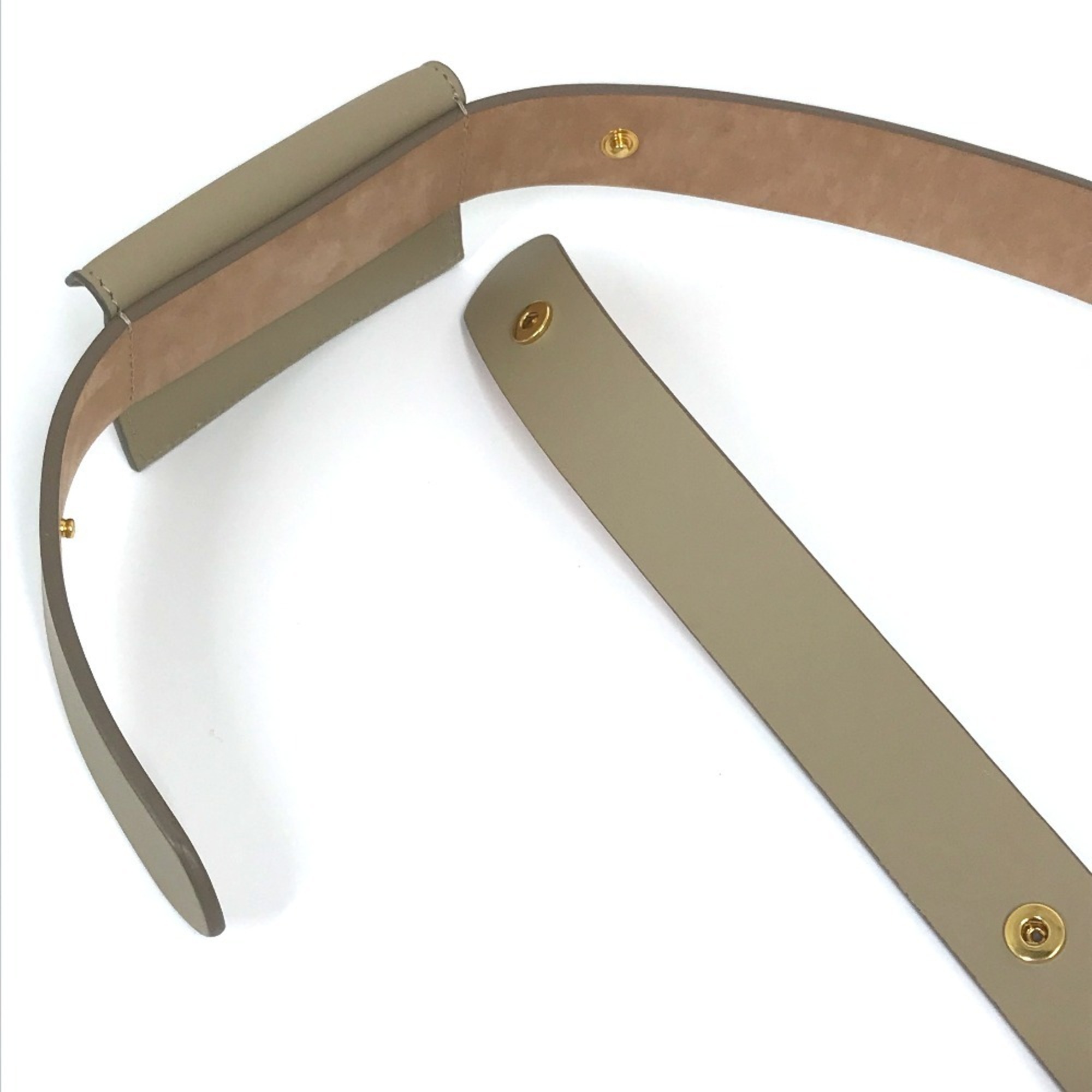 BURBERRY 8012136 ENVELOPE Leather Belt with Pouch, Women's, Latte Beige, Like New