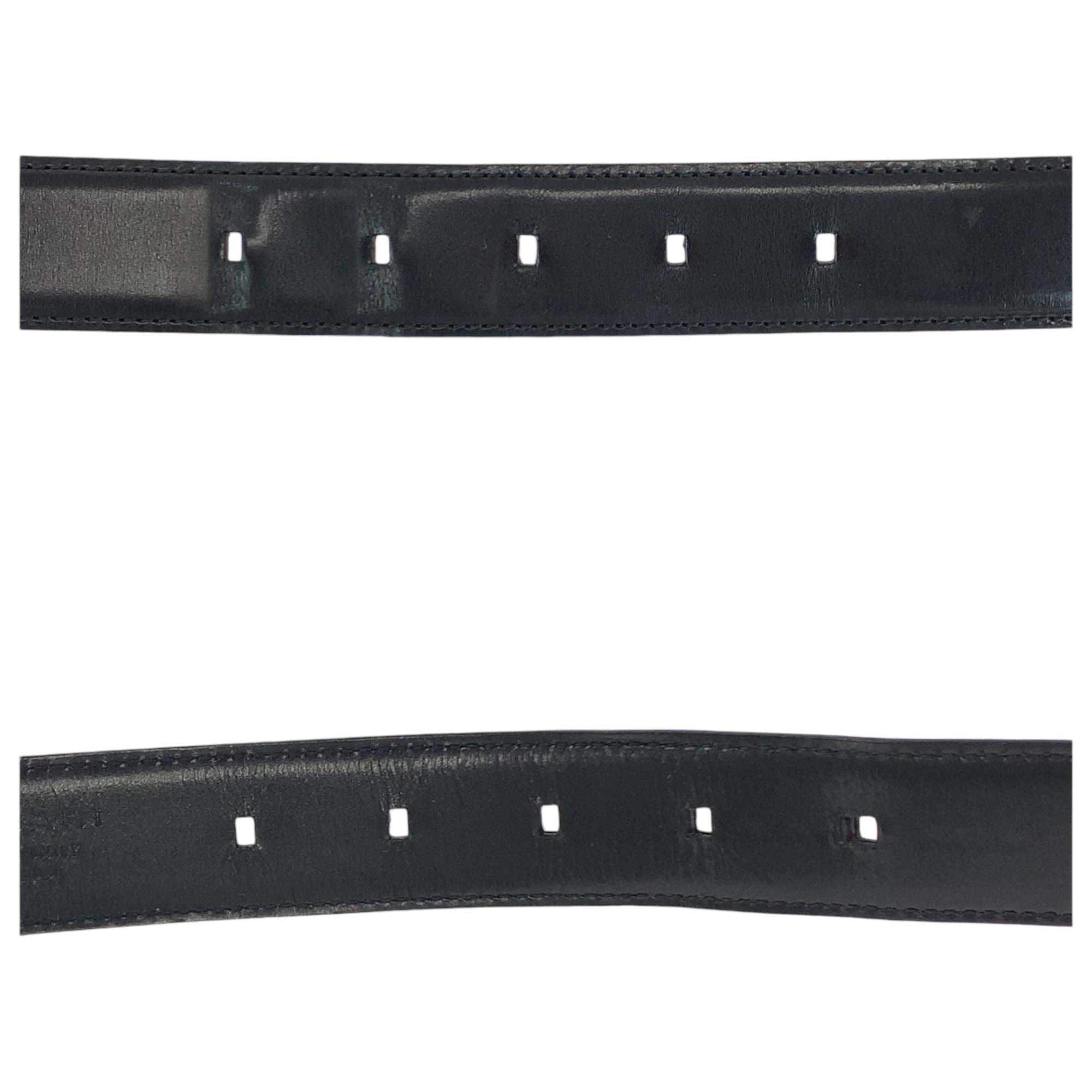 BVLGARI Bulgari square buckle black leather belt with gold hardware