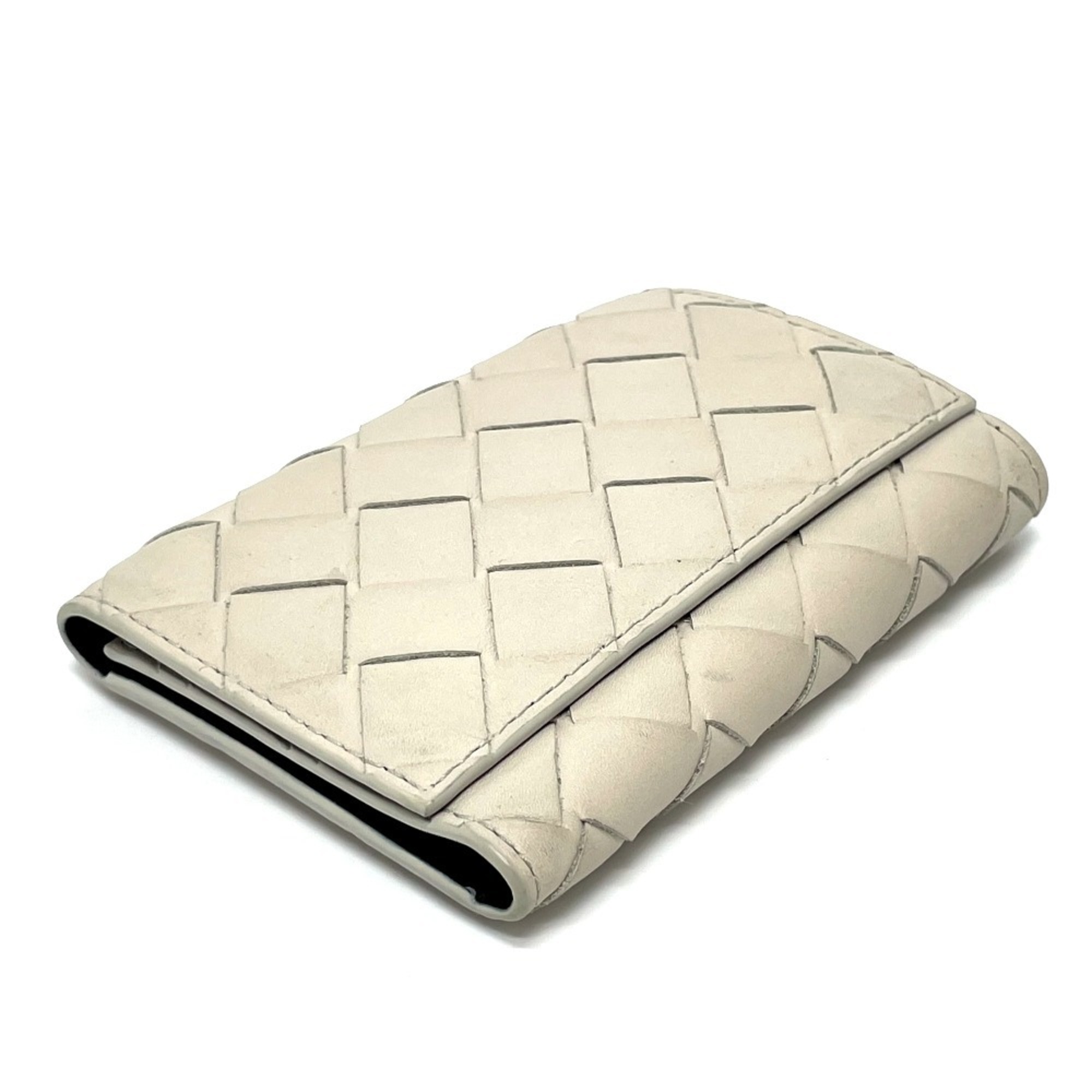 BOTTEGA VENETA 630336 Intrecciato Key Ring 6-Ring Case Leather Unisex Off-White