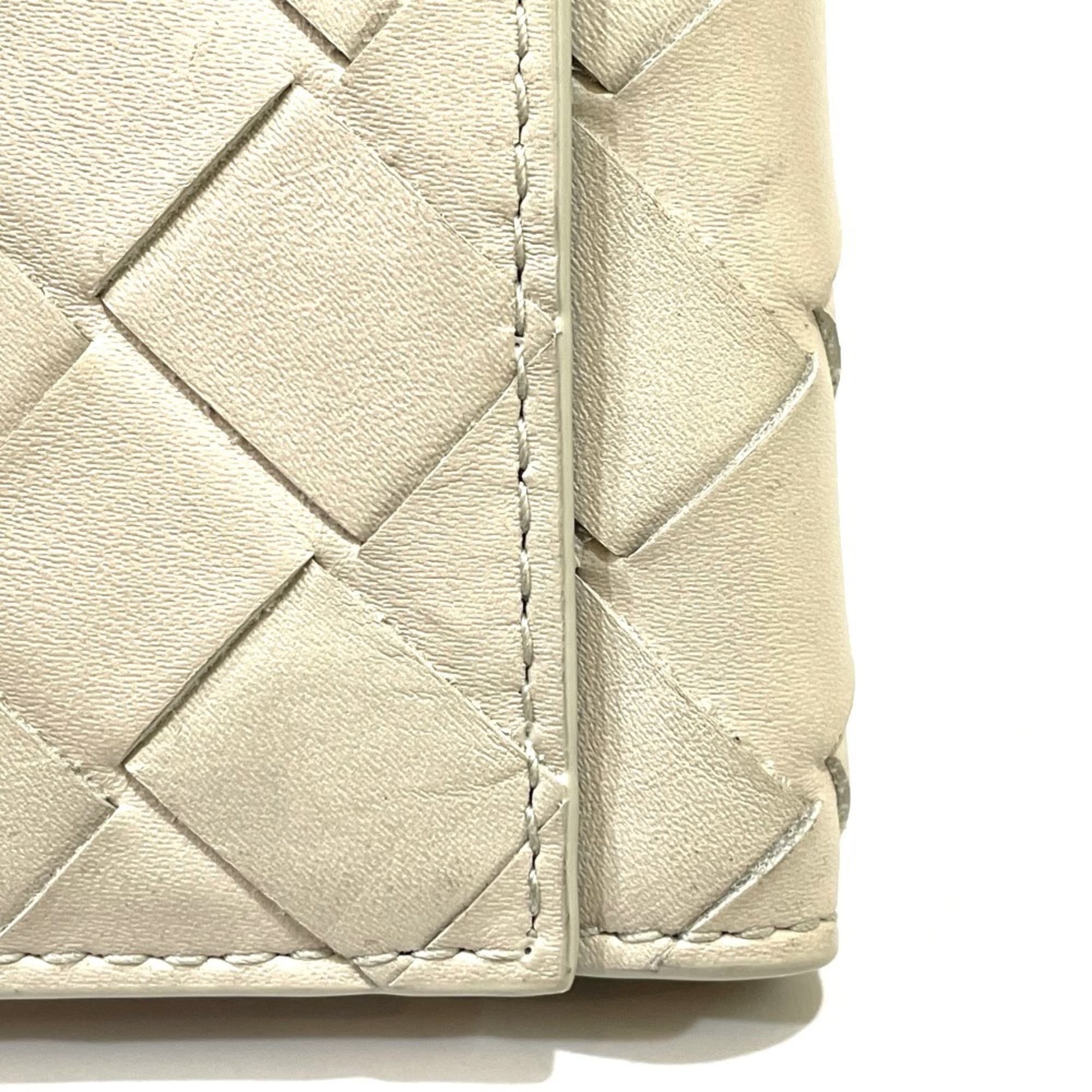 BOTTEGA VENETA 630336 Intrecciato Key Ring 6-Ring Case Leather Unisex Off-White