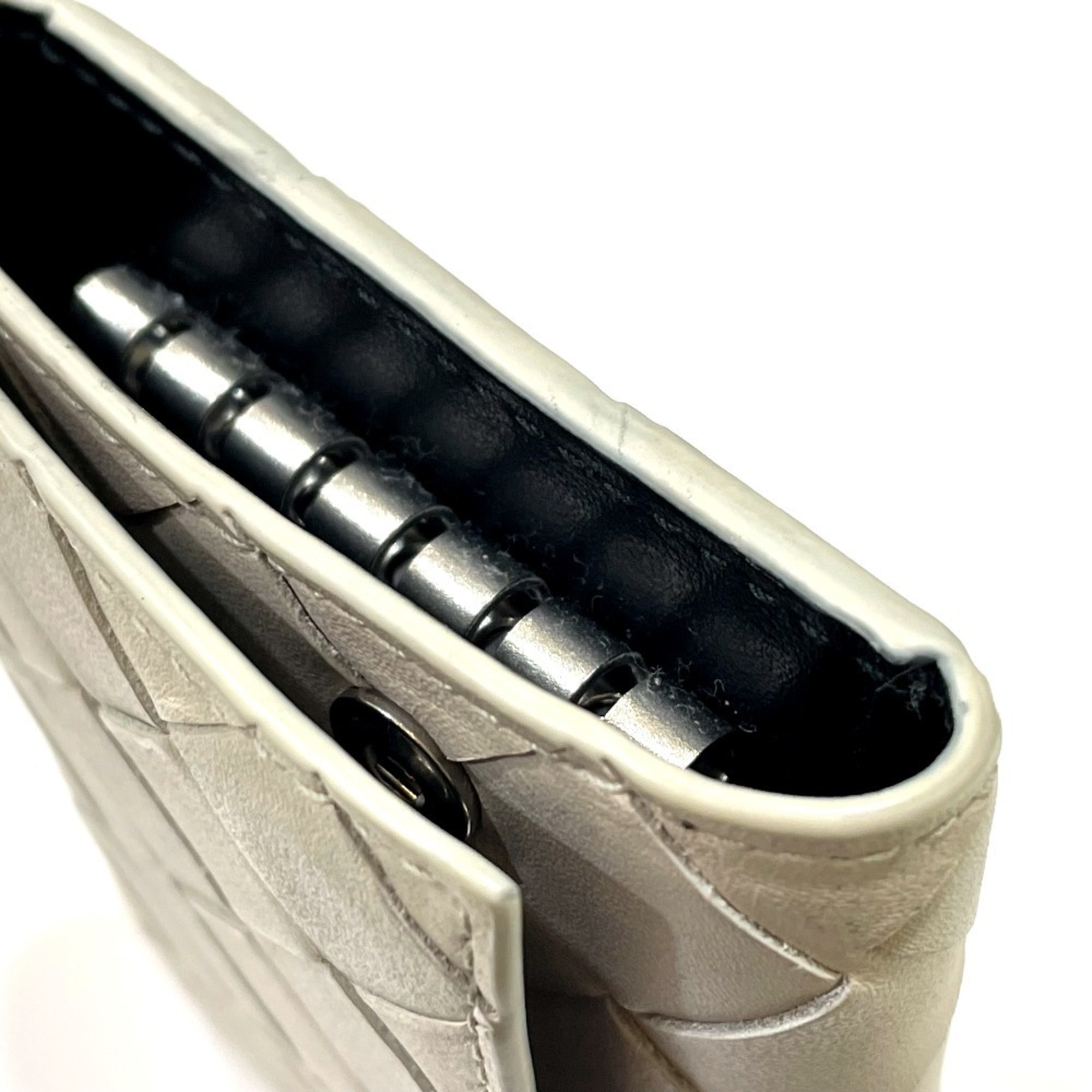 BOTTEGA VENETA 630336 Intrecciato Key Ring 6-Ring Case Leather Unisex Off-White