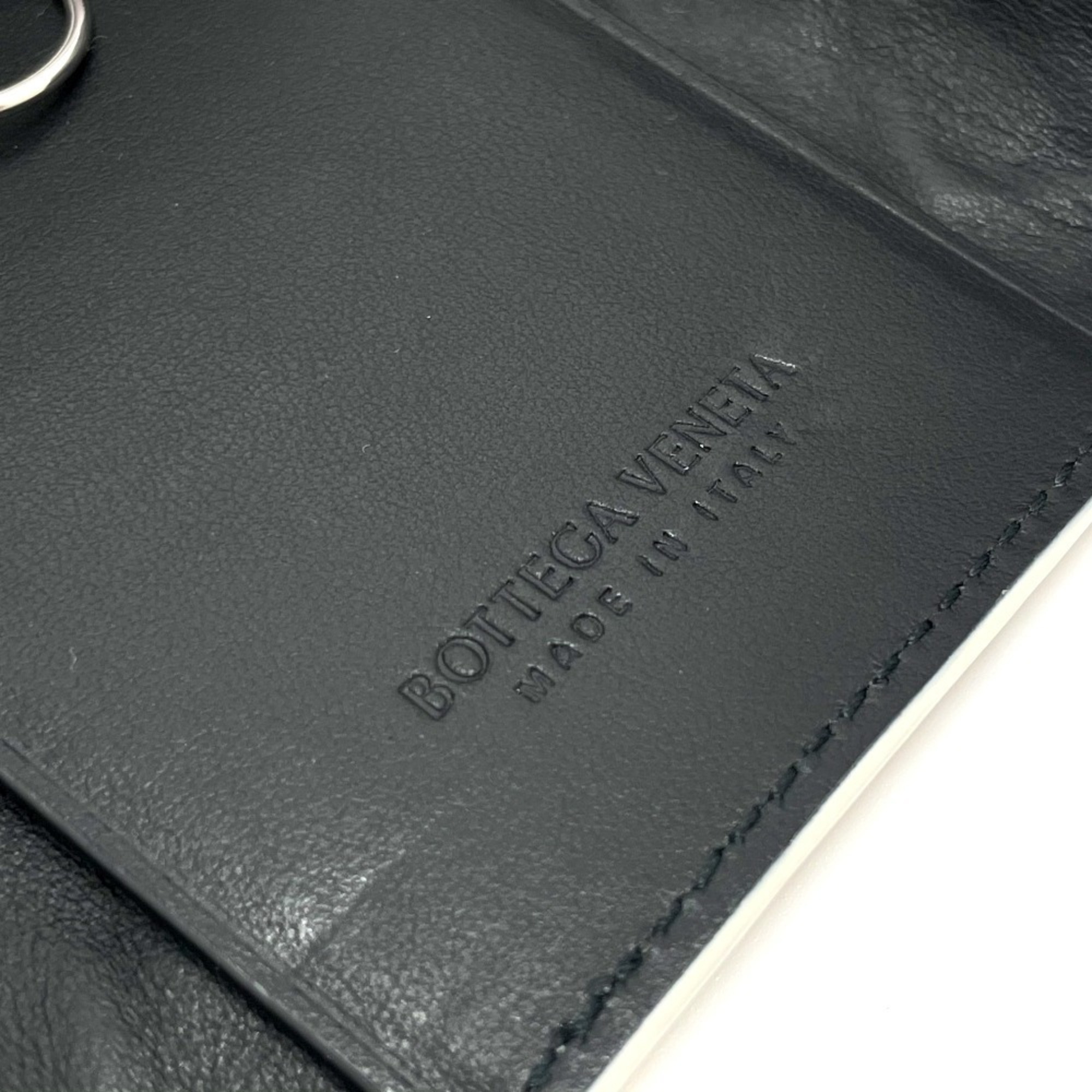 BOTTEGA VENETA 630336 Intrecciato Key Ring 6-Ring Case Leather Unisex Off-White