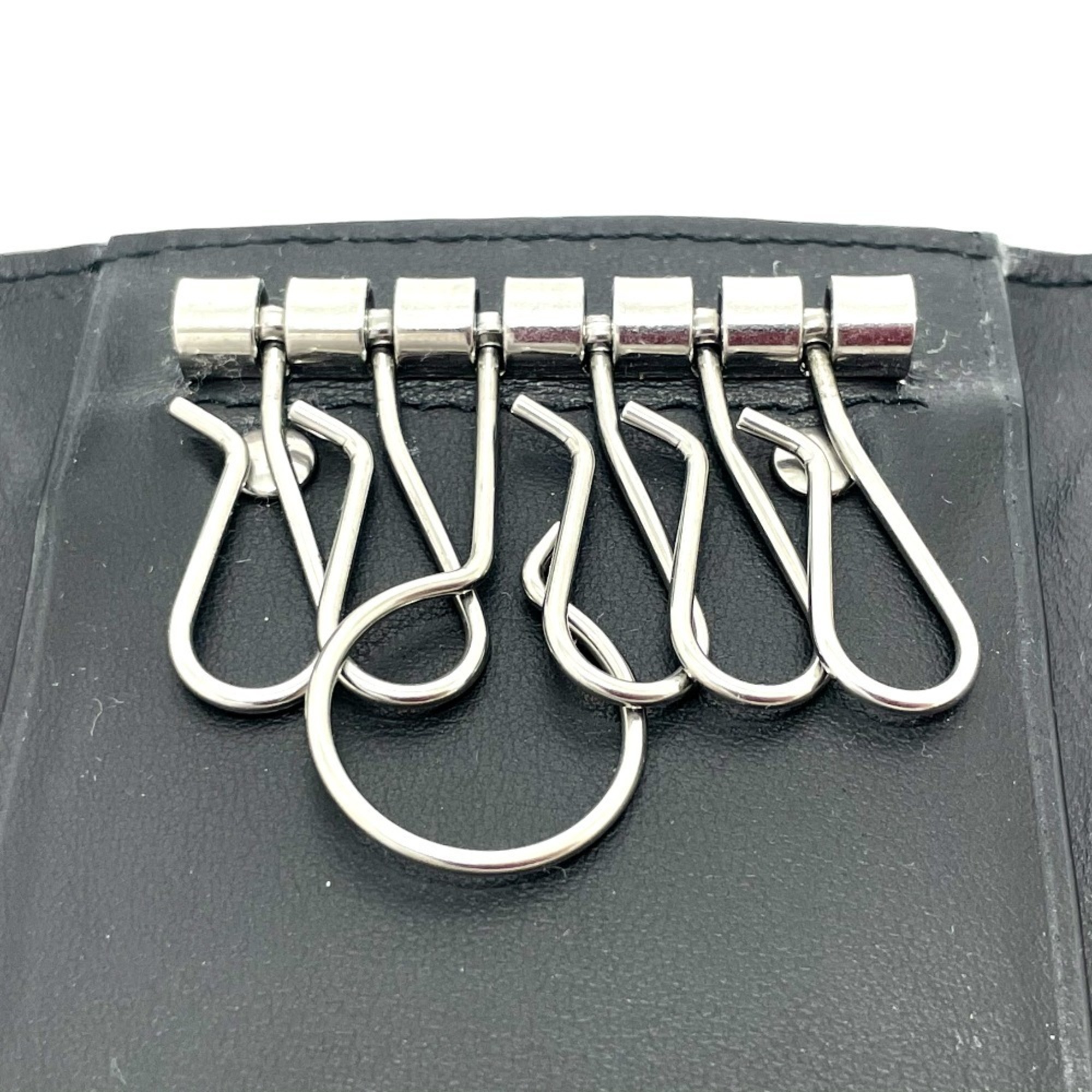 BOTTEGA VENETA 630336 Intrecciato Key Ring 6-Ring Case Leather Unisex Off-White