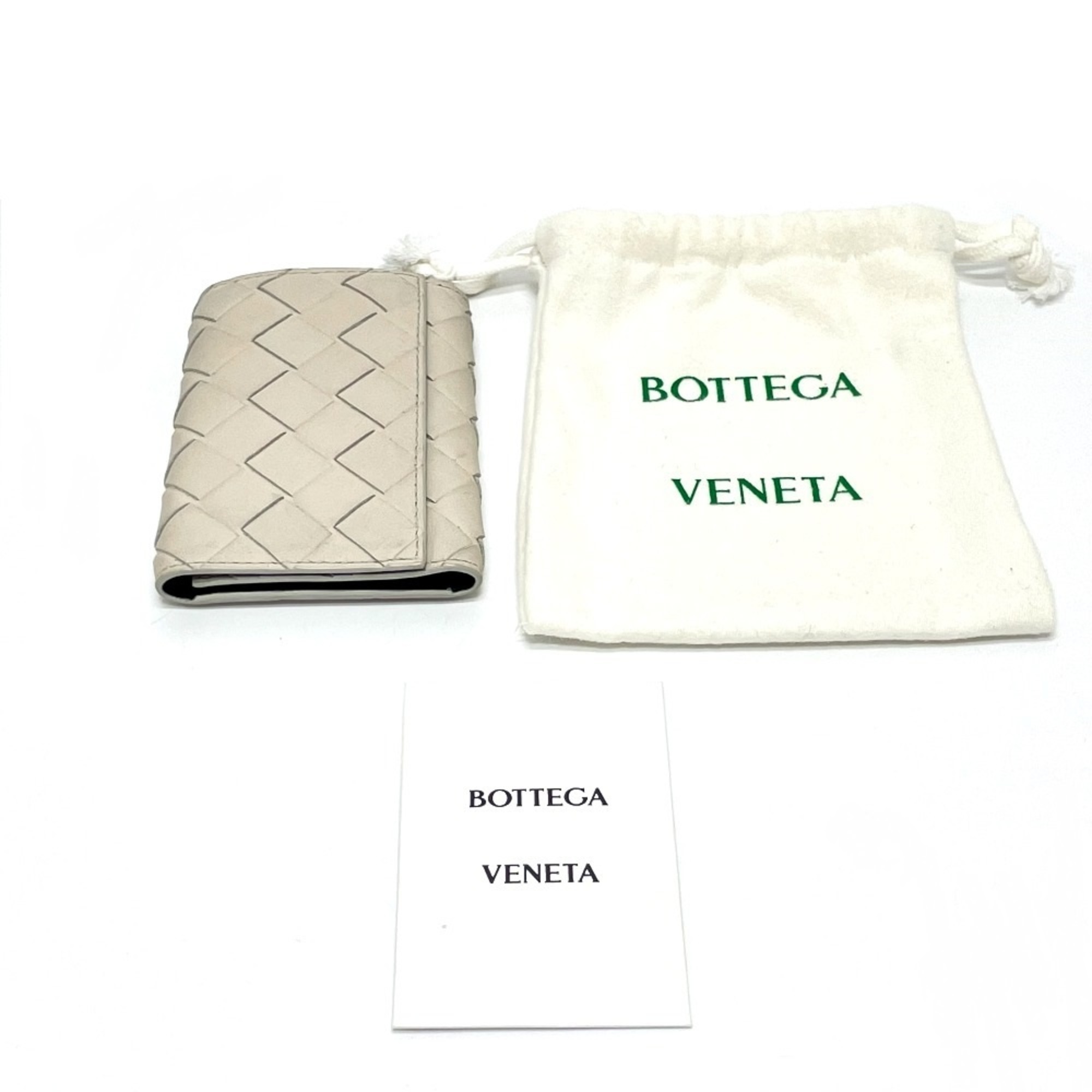 BOTTEGA VENETA 630336 Intrecciato Key Ring 6-Ring Case Leather Unisex Off-White