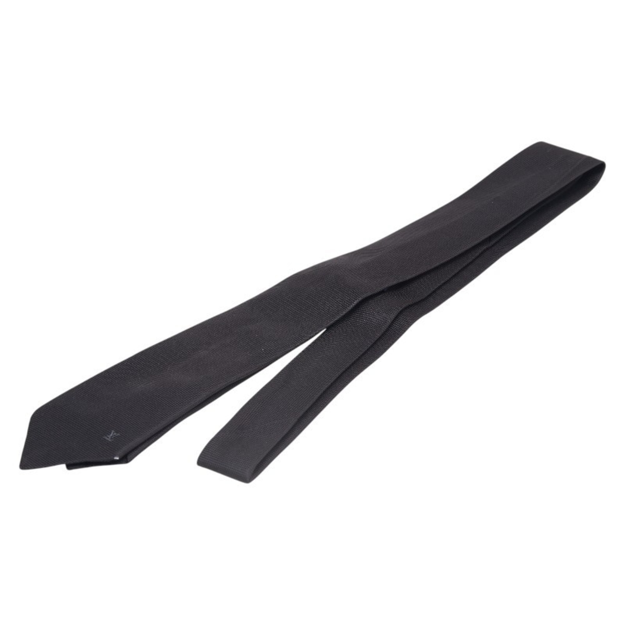 Louis Vuitton Monogram Tie MR0232 Black Silk Women's LOUIS VUITTON
