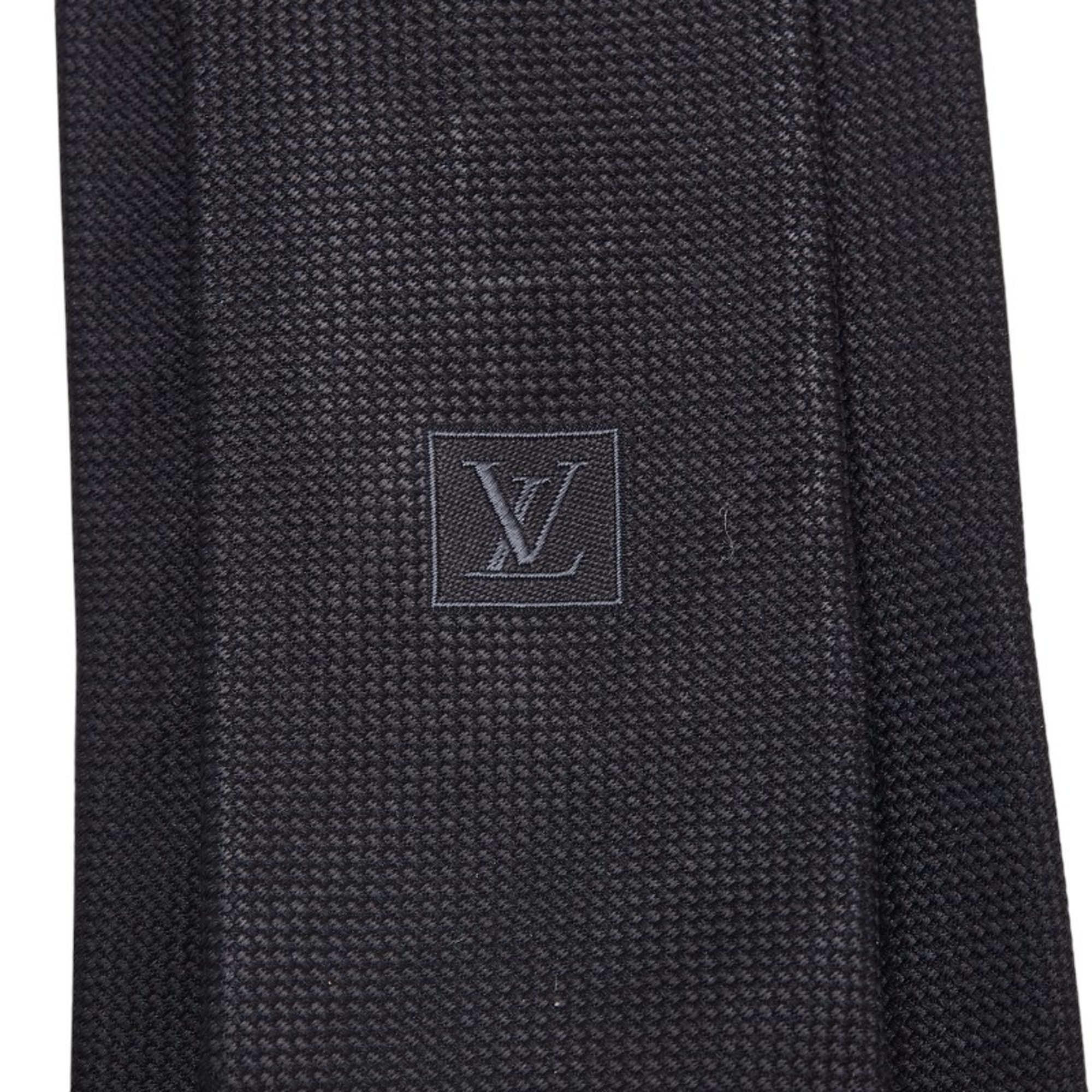 Louis Vuitton Monogram Tie MR0232 Black Silk Women's LOUIS VUITTON