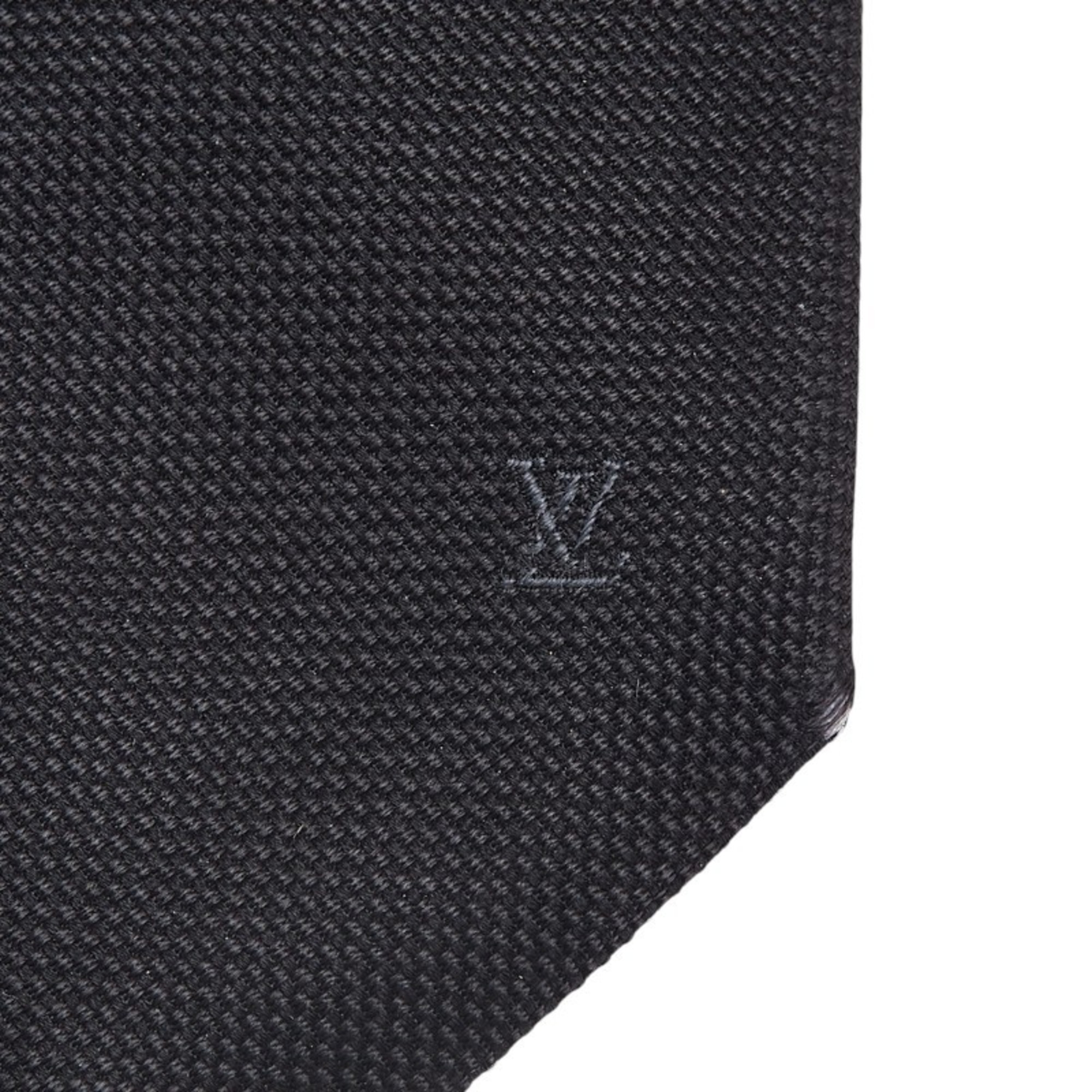 Louis Vuitton Monogram Tie MR0232 Black Silk Women's LOUIS VUITTON