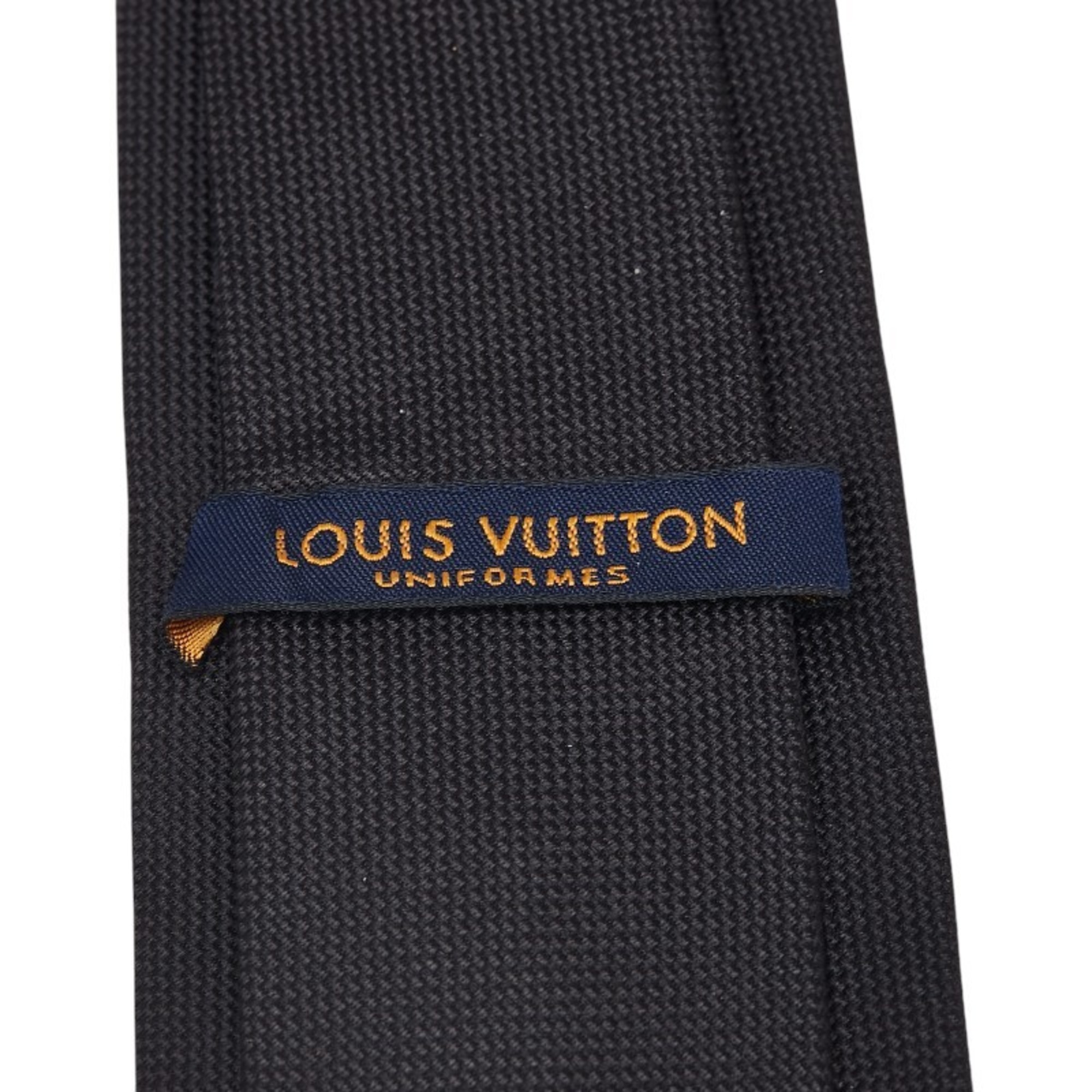 Louis Vuitton Monogram Tie MR0232 Black Silk Women's LOUIS VUITTON