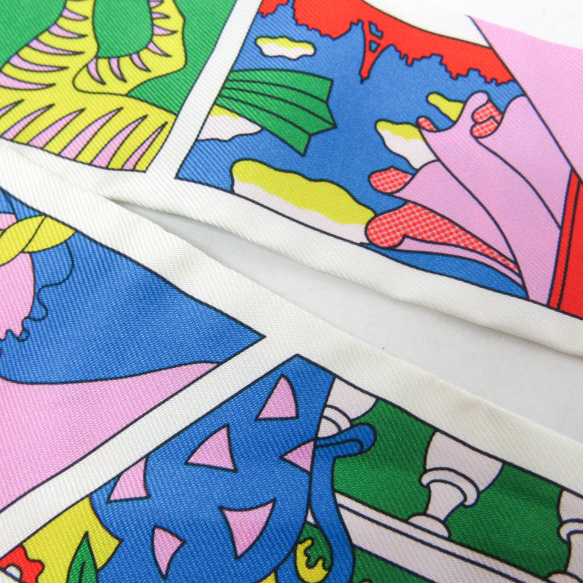 Hermes Twilly FACTRY SUITE 063975S Women's Silk Scarf Multi-color